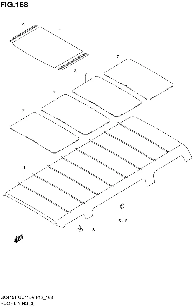 FIG.168 ROOF LINING (TYPE 2:GC415V)