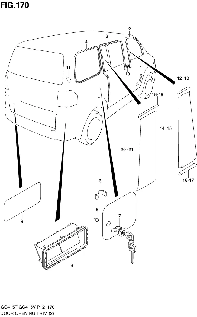 FIG.170 DOOR OPENING TRIM (GC415V)