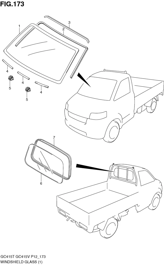 FIG.173 WINDSHIELD GLASS (GC415T)