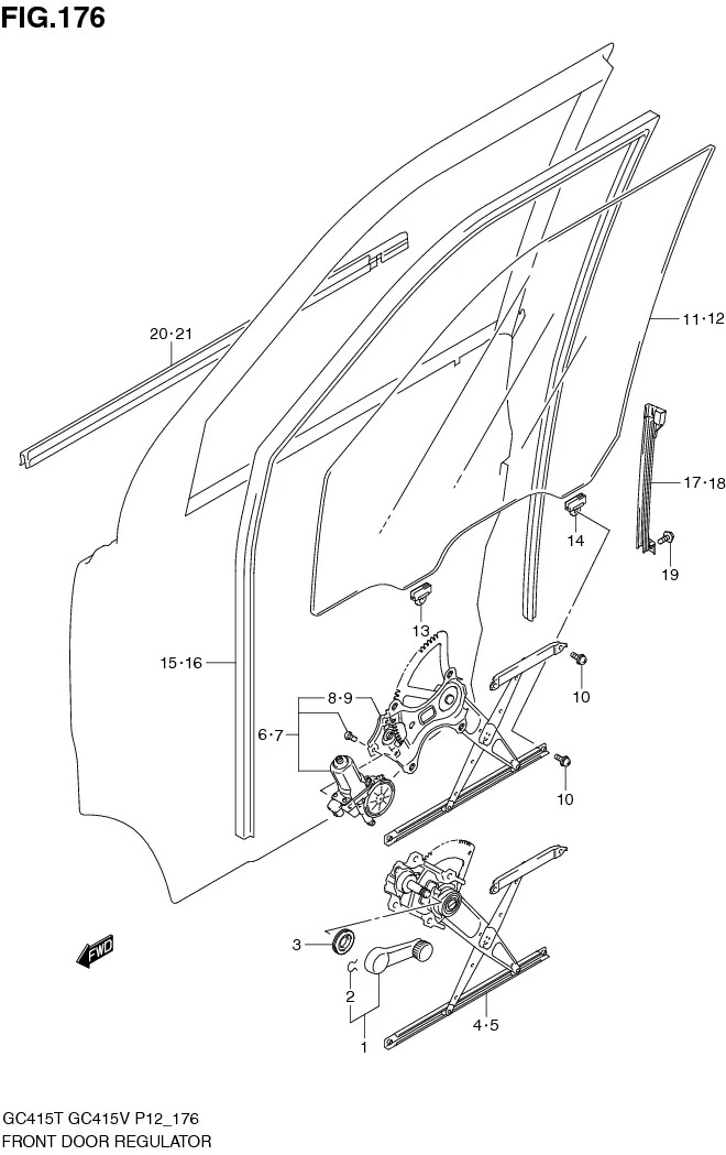 FIG.176 FRONT DOOR REGULATOR