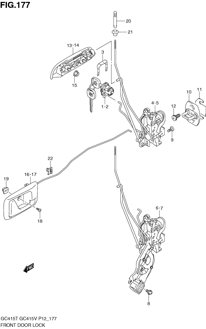 FIG.177 FRONT DOOR LOCK (TYPE 1)