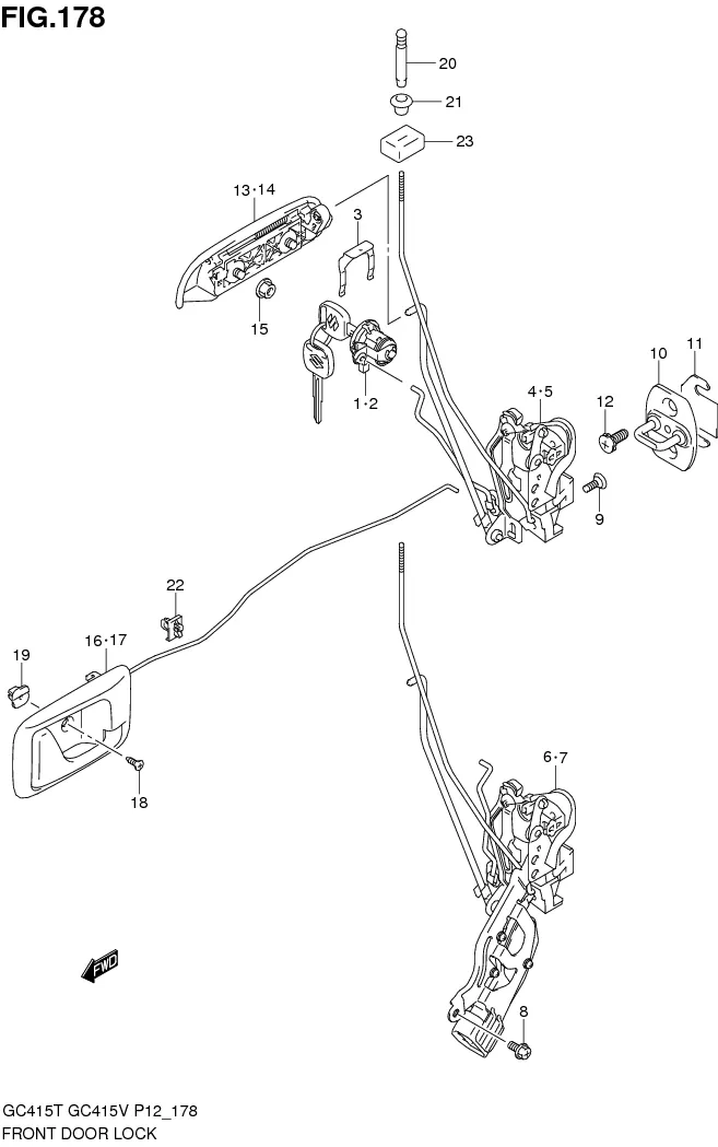 FIG.178 FRONT DOOR LOCK (TYPE 2)