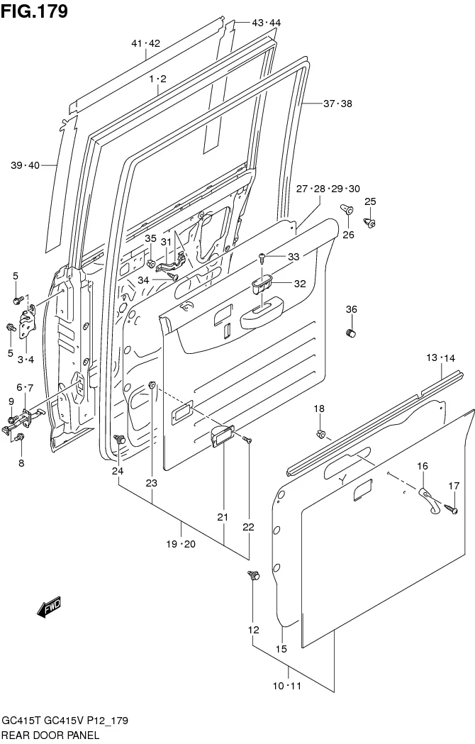 FIG.179 REAR DOOR PANEL (GC415V)