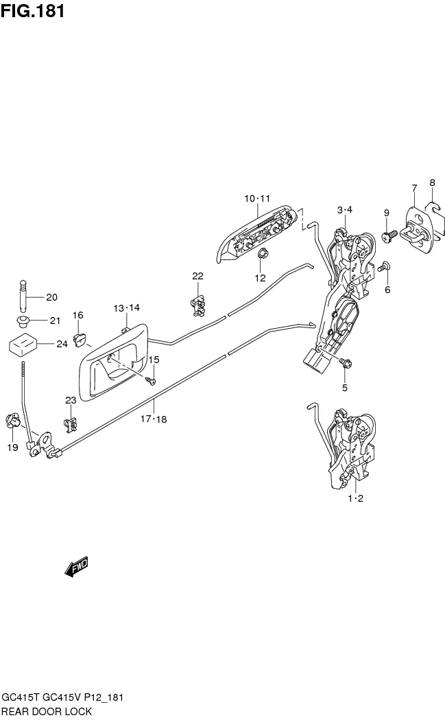 FIG.181 REAR DOOR LOCK (GC415V)