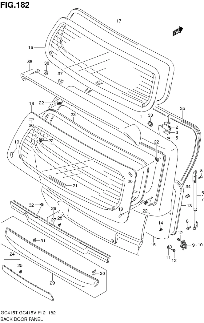 FIG.182 BACK DOOR PANEL (GC415V)
