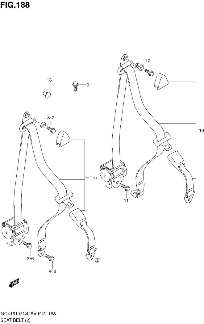 FIG.188 SEAT BELT (GC415V:VAN,GA,BLIND VAN)