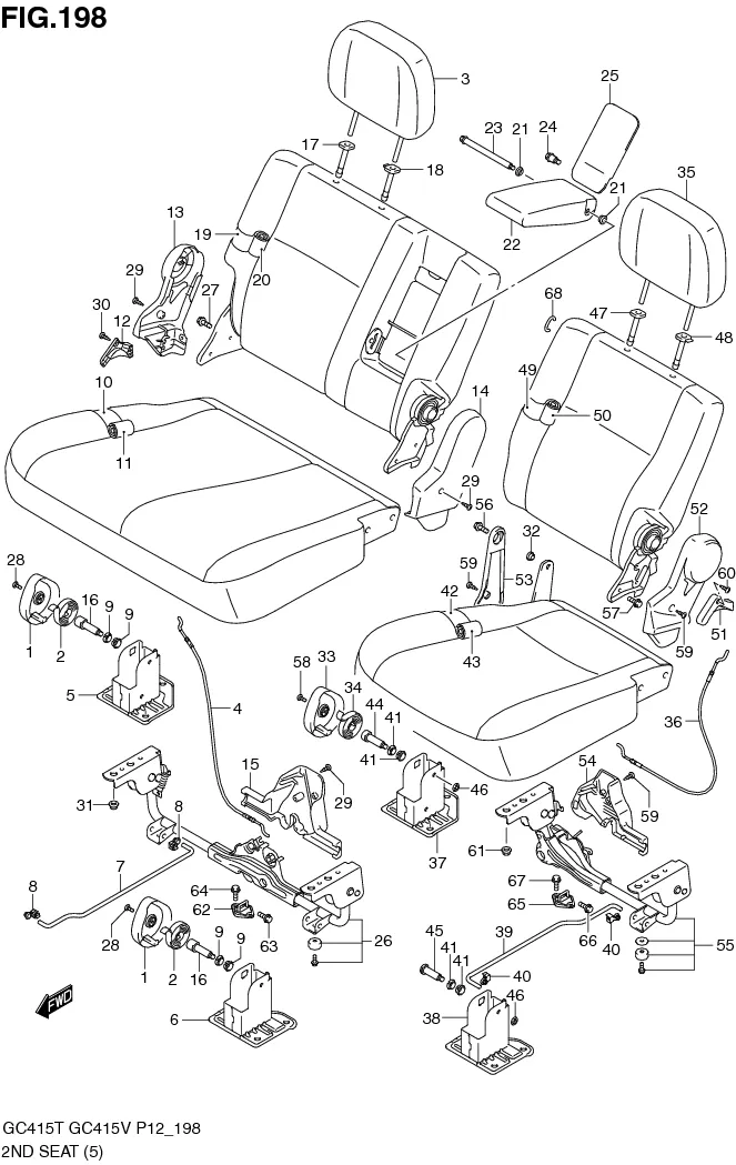 FIG.198 2ND SEAT (TYPE 1:GC415V:GLX)