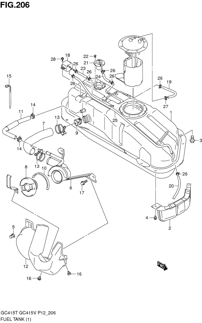 FIG.206 FUEL TANK (GC415T)