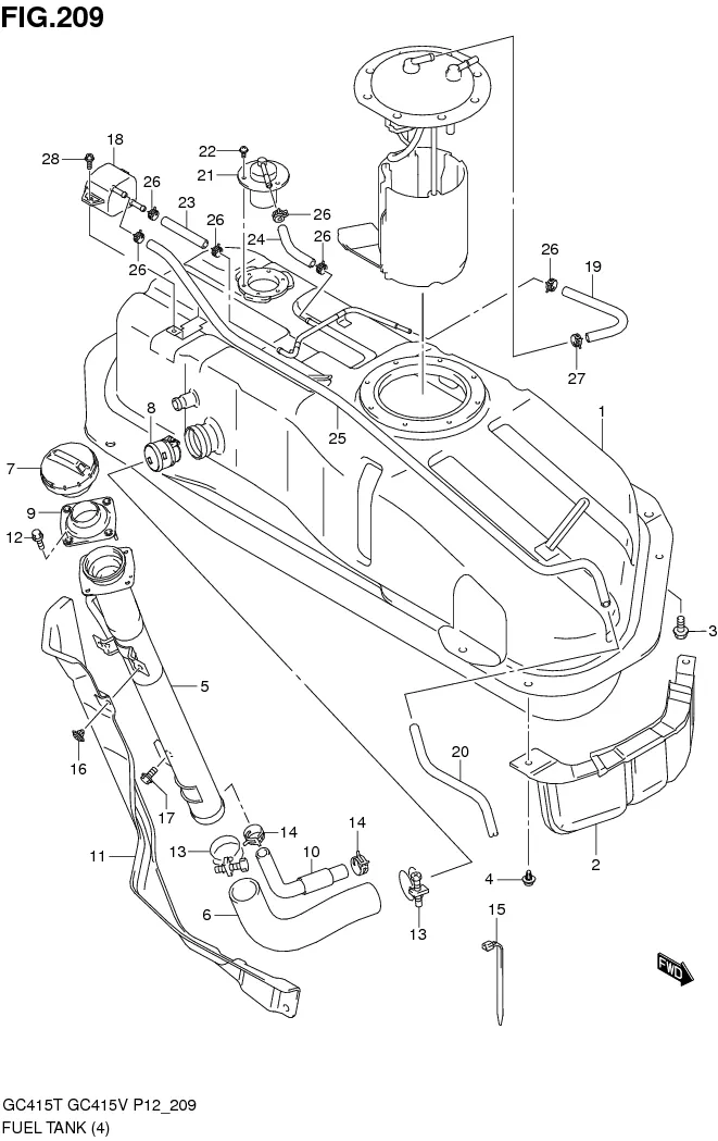 FIG.209 FUEL TANK (TYPE 2:GC415V)