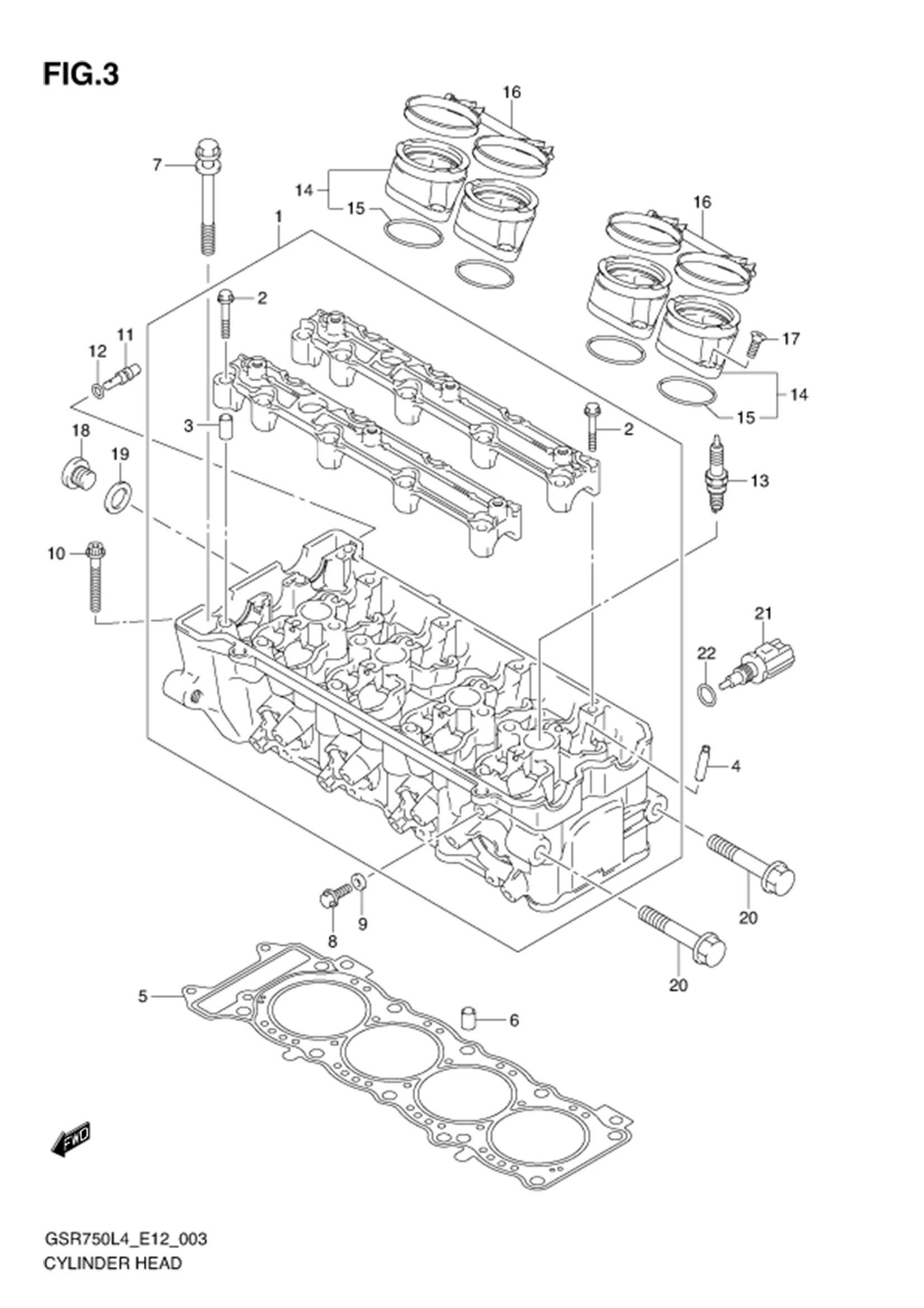 FIG.3 (1-B-4) CYLINDER HEAD