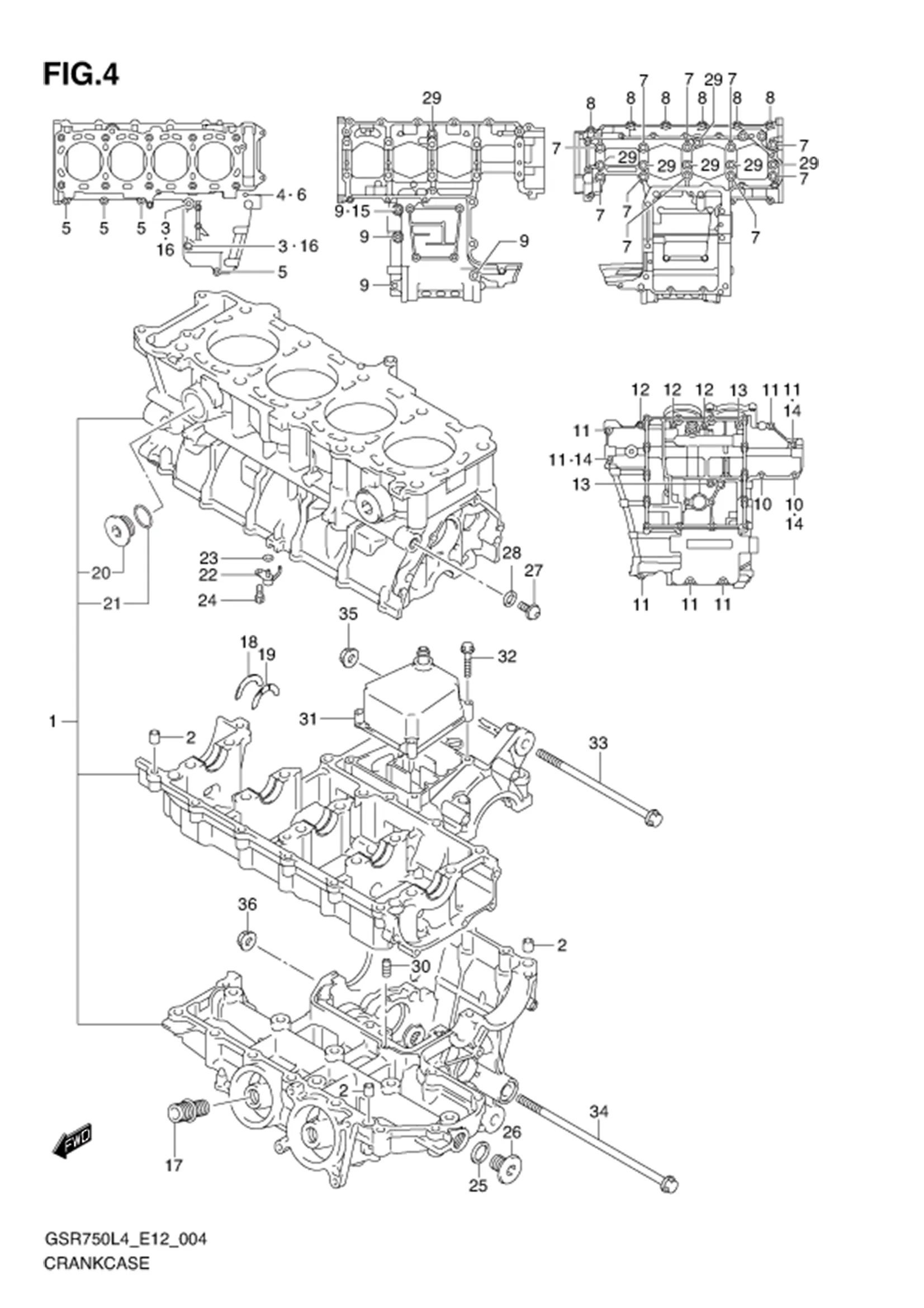 FIG.4 (1-B-5) CRANKCASE
