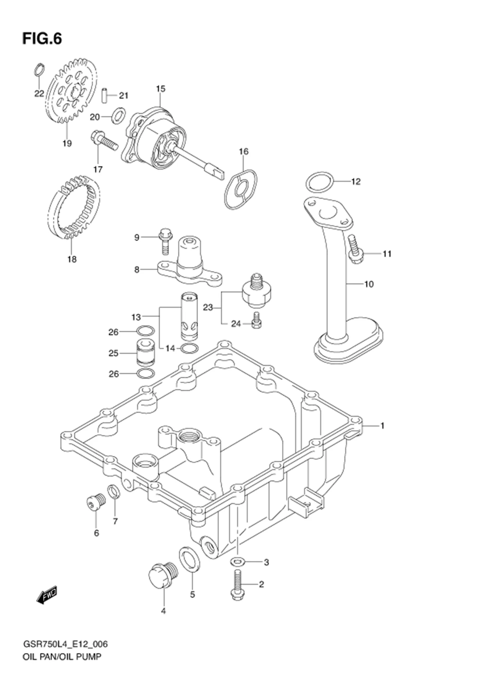 FIG.6 (1-B-9) OIL PAN/OIL PUMP