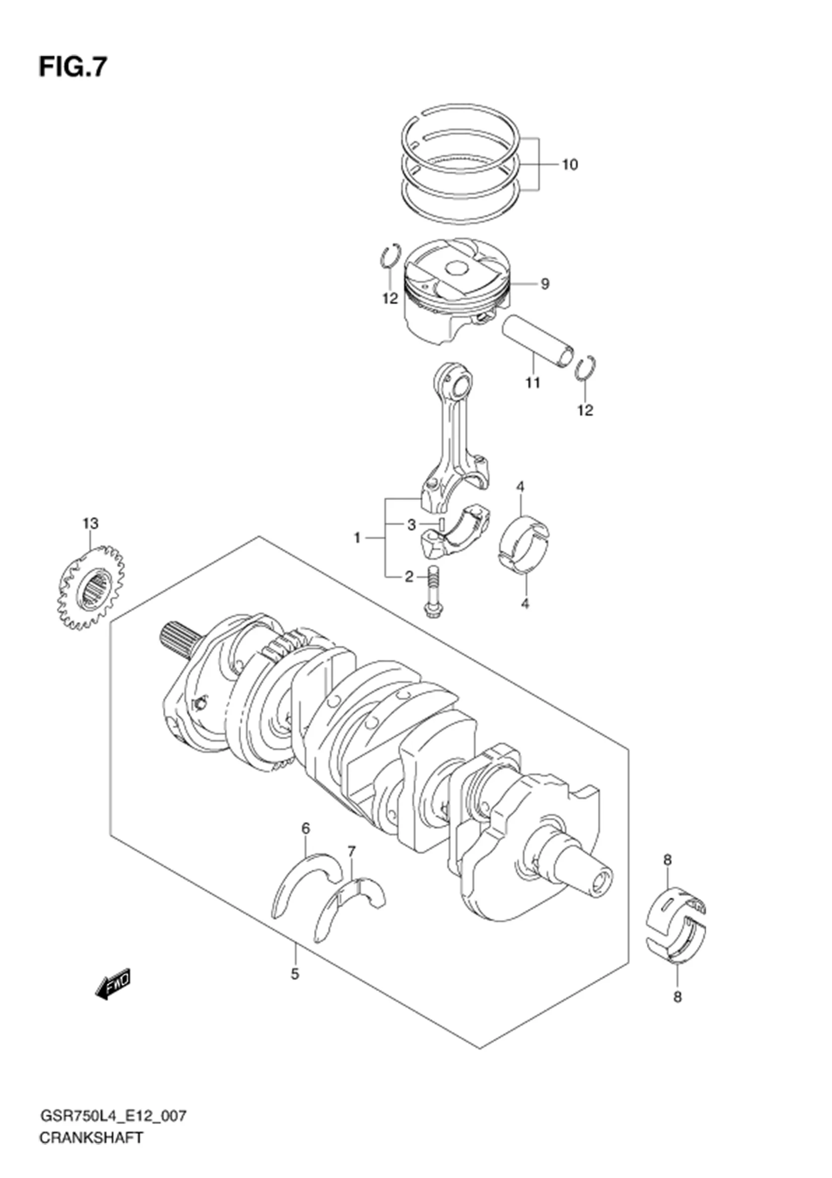 FIG.7 (1-B-10) CRANKSHAFT