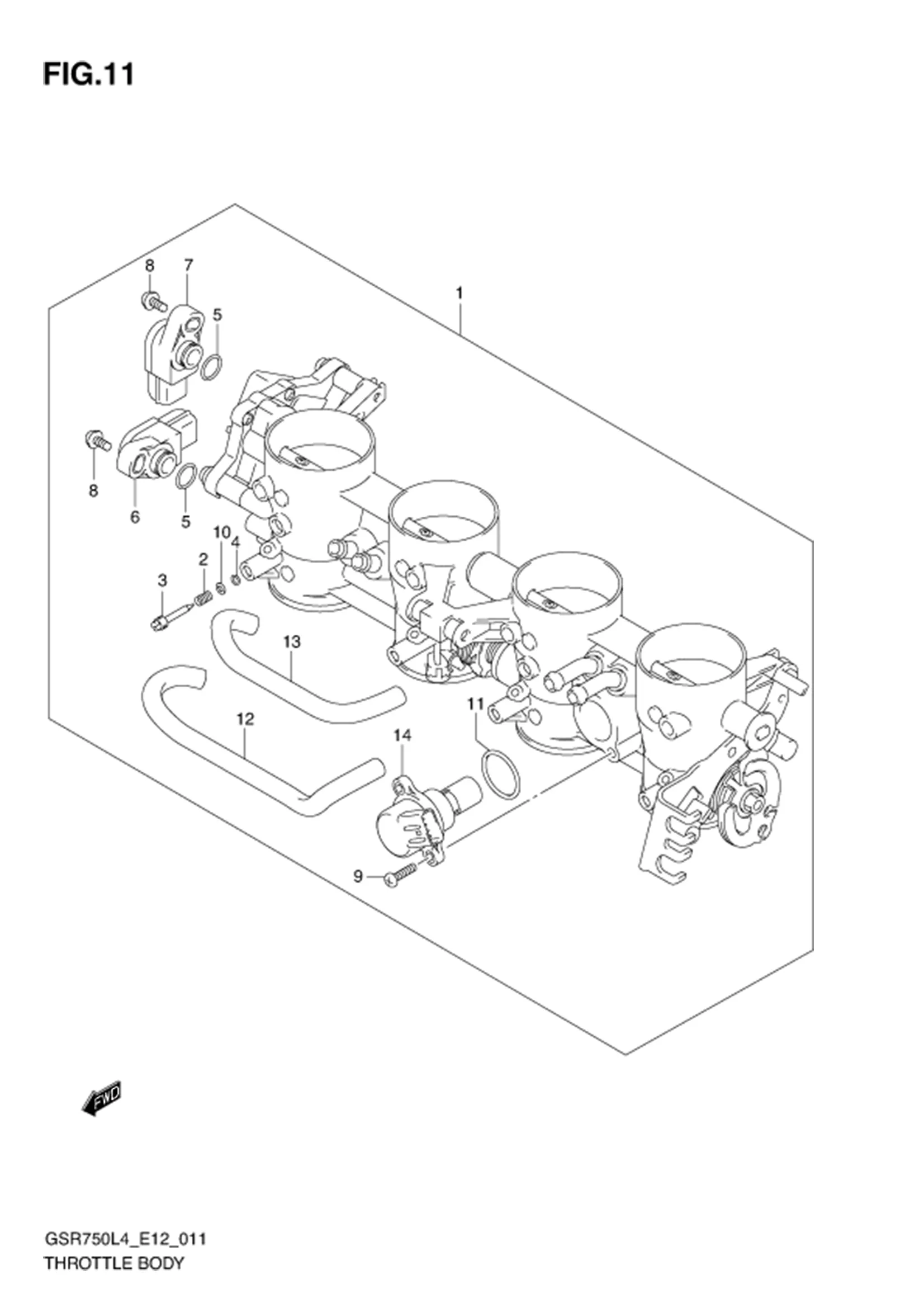 FIG.11 (1-B-15) THROTTLE BODY