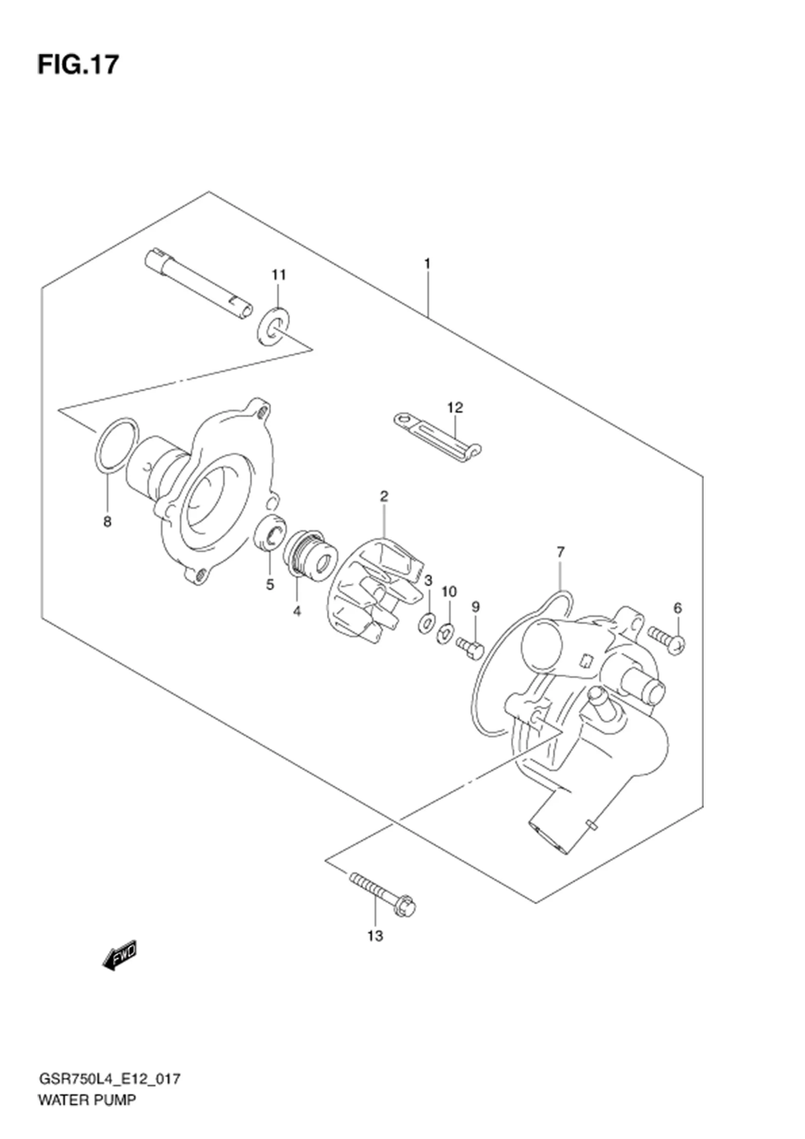 FIG.17 (1-C-7) WATER PUMP