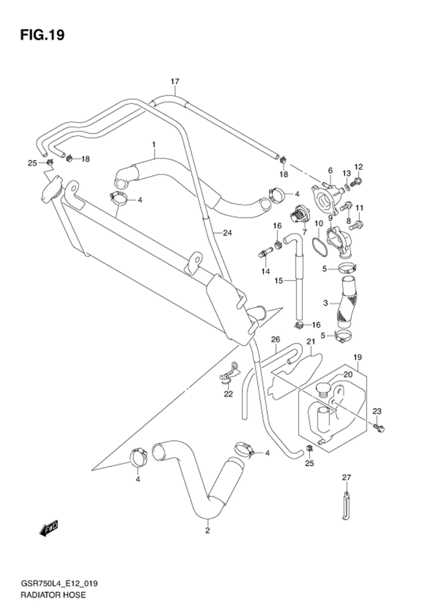 FIG.19 (1-C-9) RADIATOR HOSE