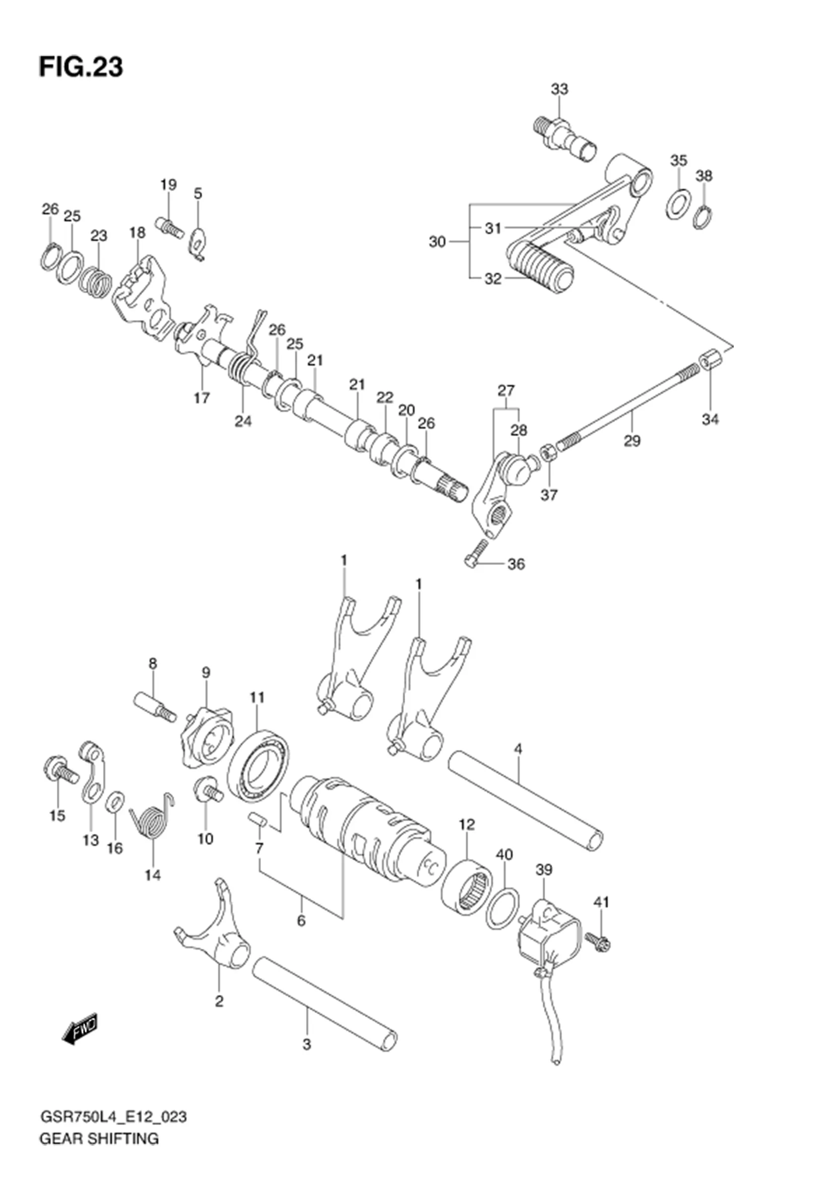 FIG.23 (1-C-14) GEAR SHIFTING
