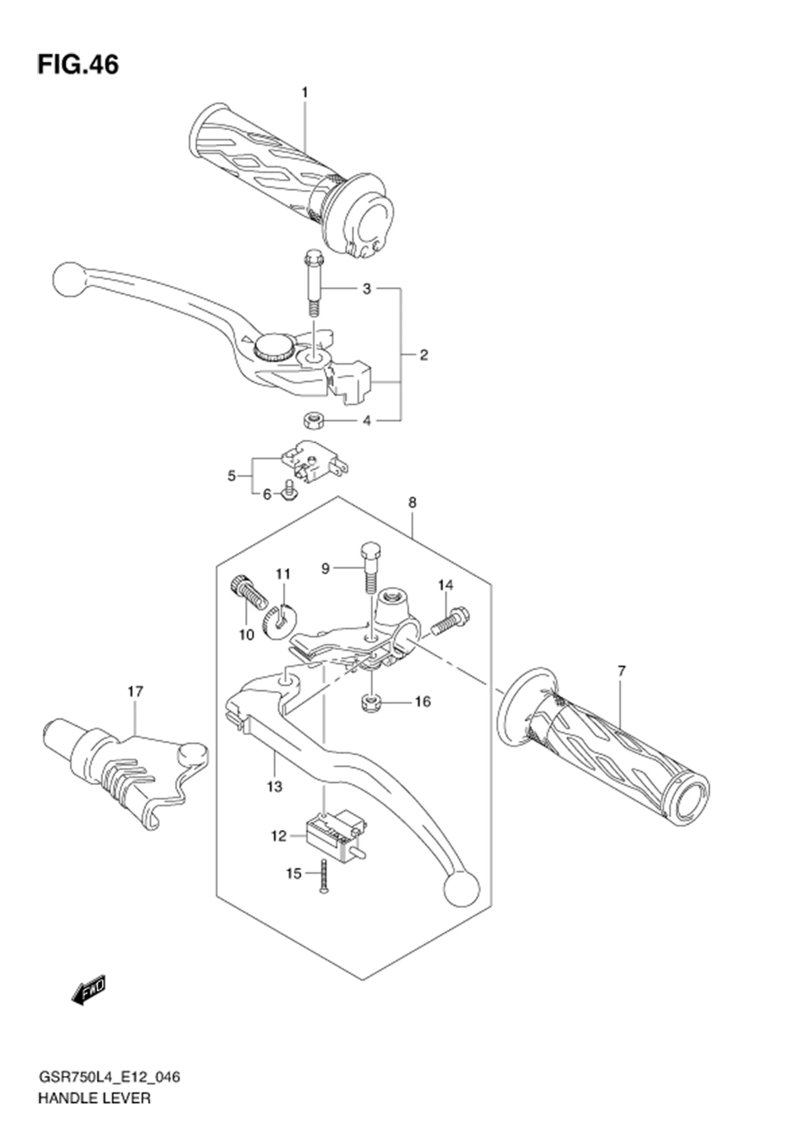 FIG.46 (1-E-10) HANDLE LEVER