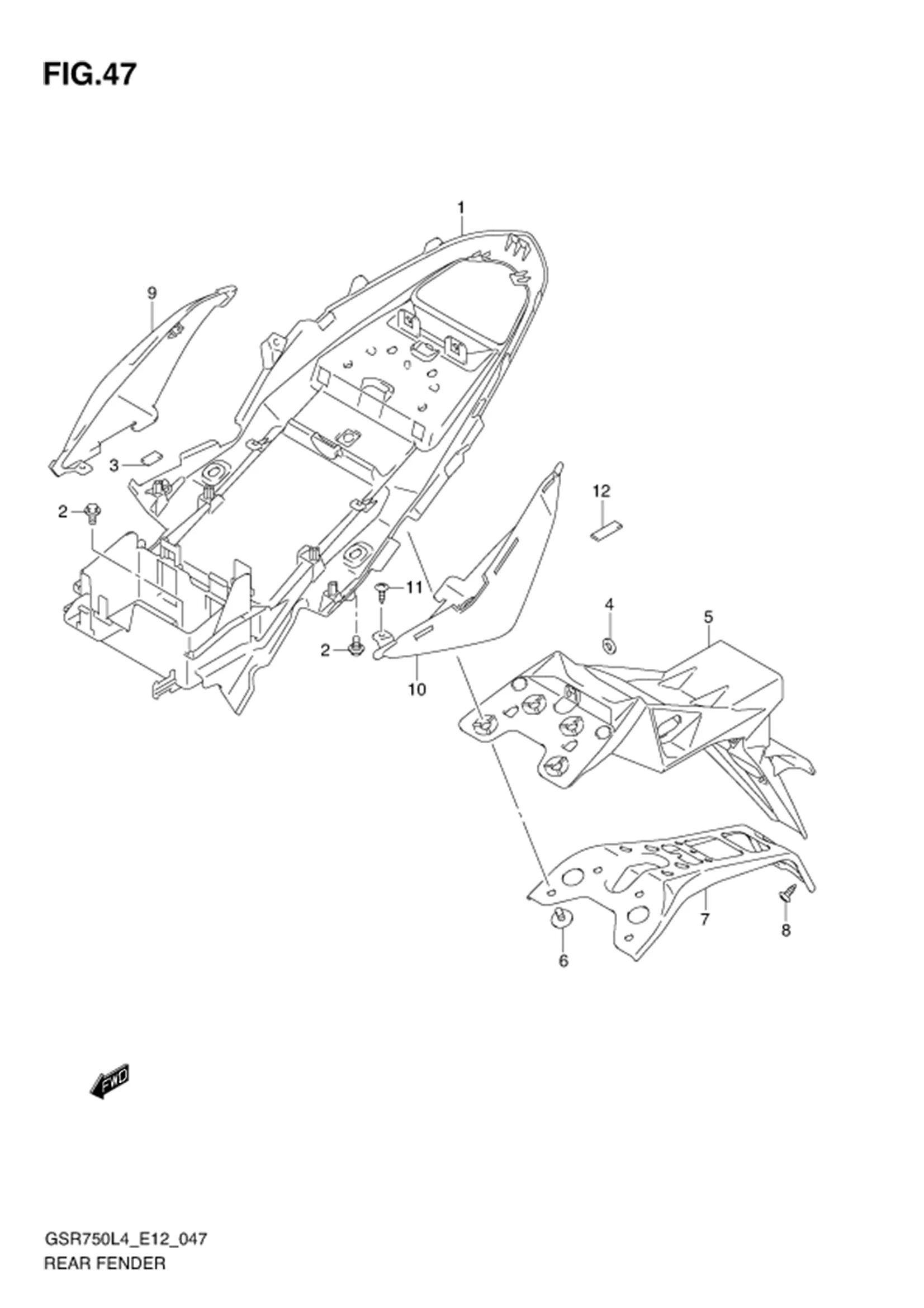 FIG.47 (1-E-11) REAR FENDER