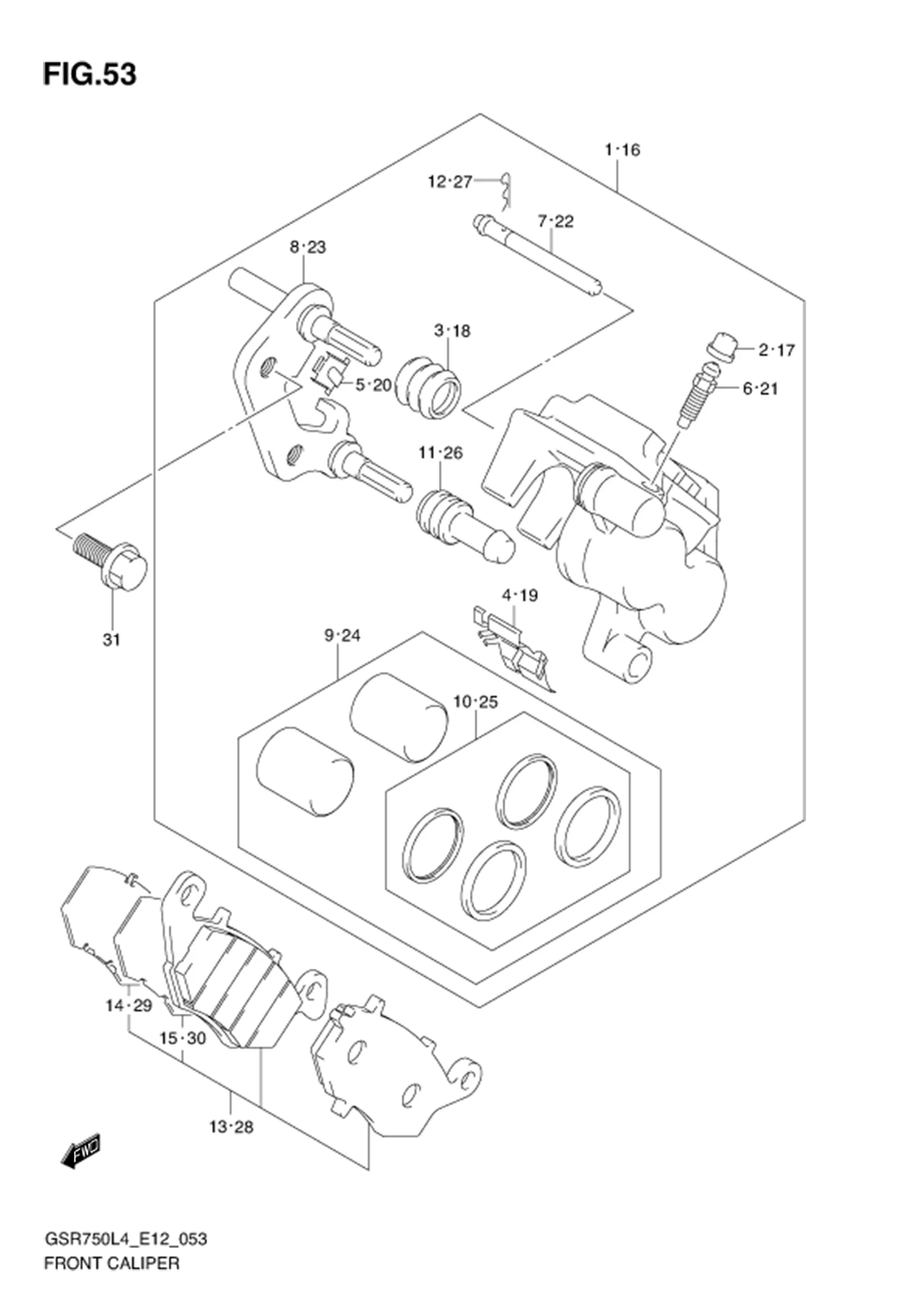 FIG.53 (1-F-3) FRONT CALIPER