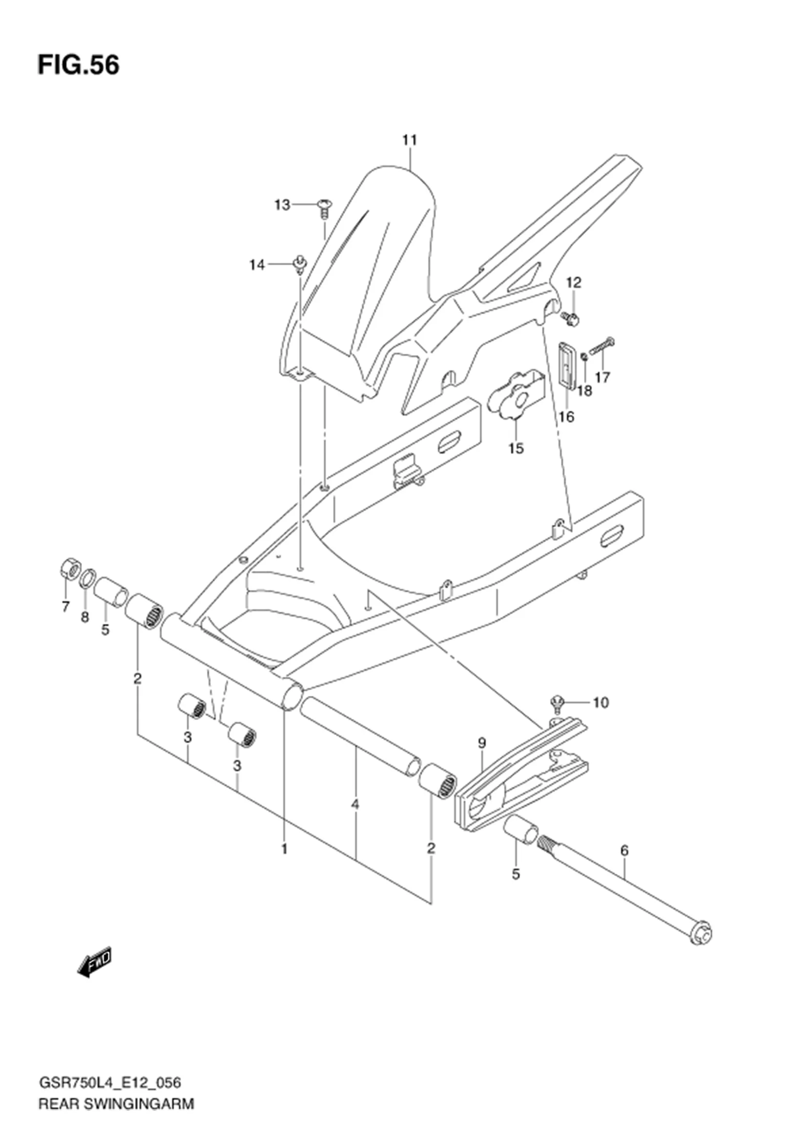 FIG.56 (1-F-6) REAR SWINGINGARM