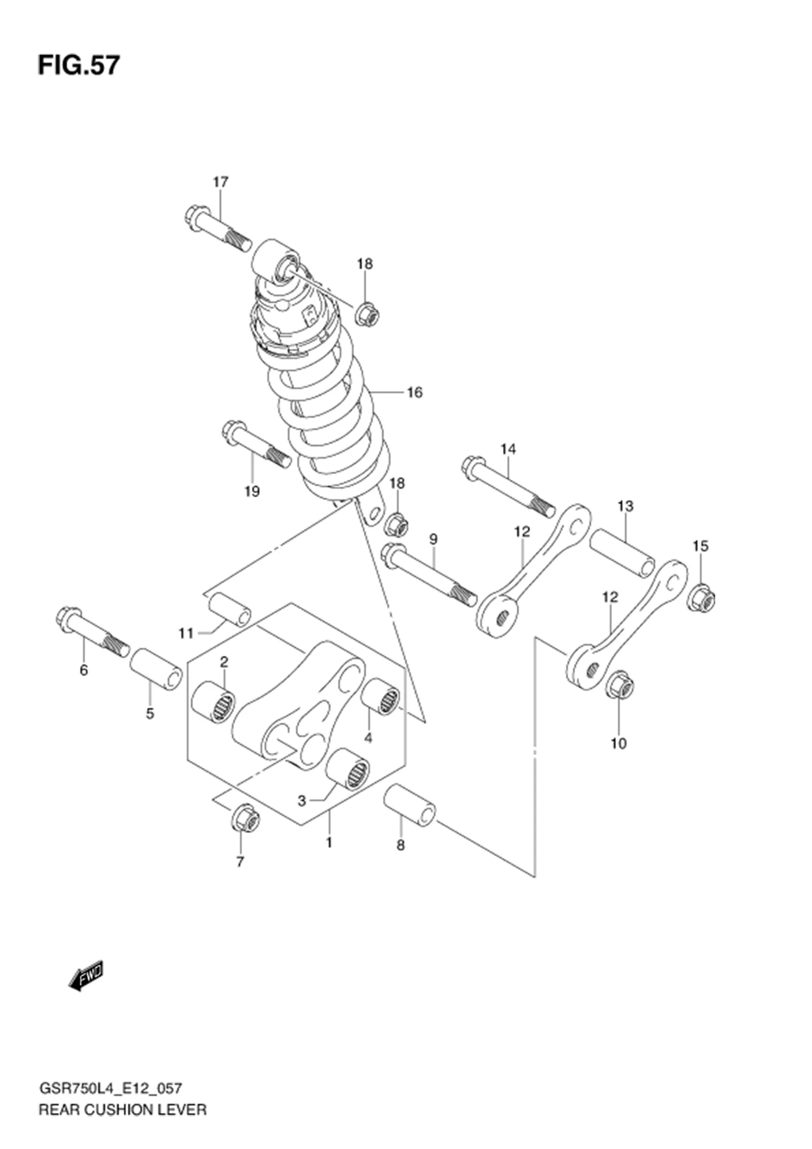 FIG.57 (1-F-7) REAR CUSHION LEVER