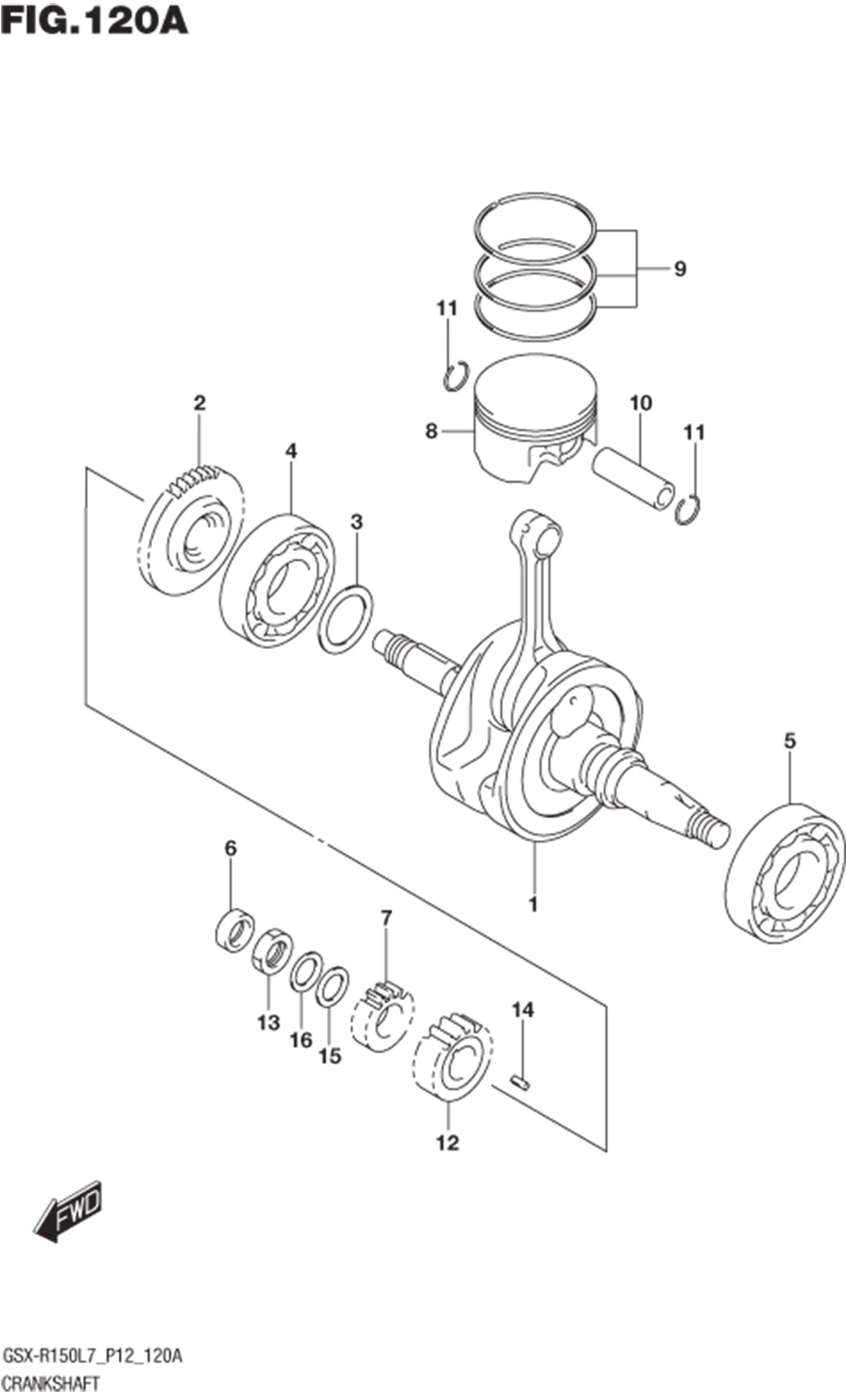 FIG.120A (1-B-7) CRANKSHAFT
