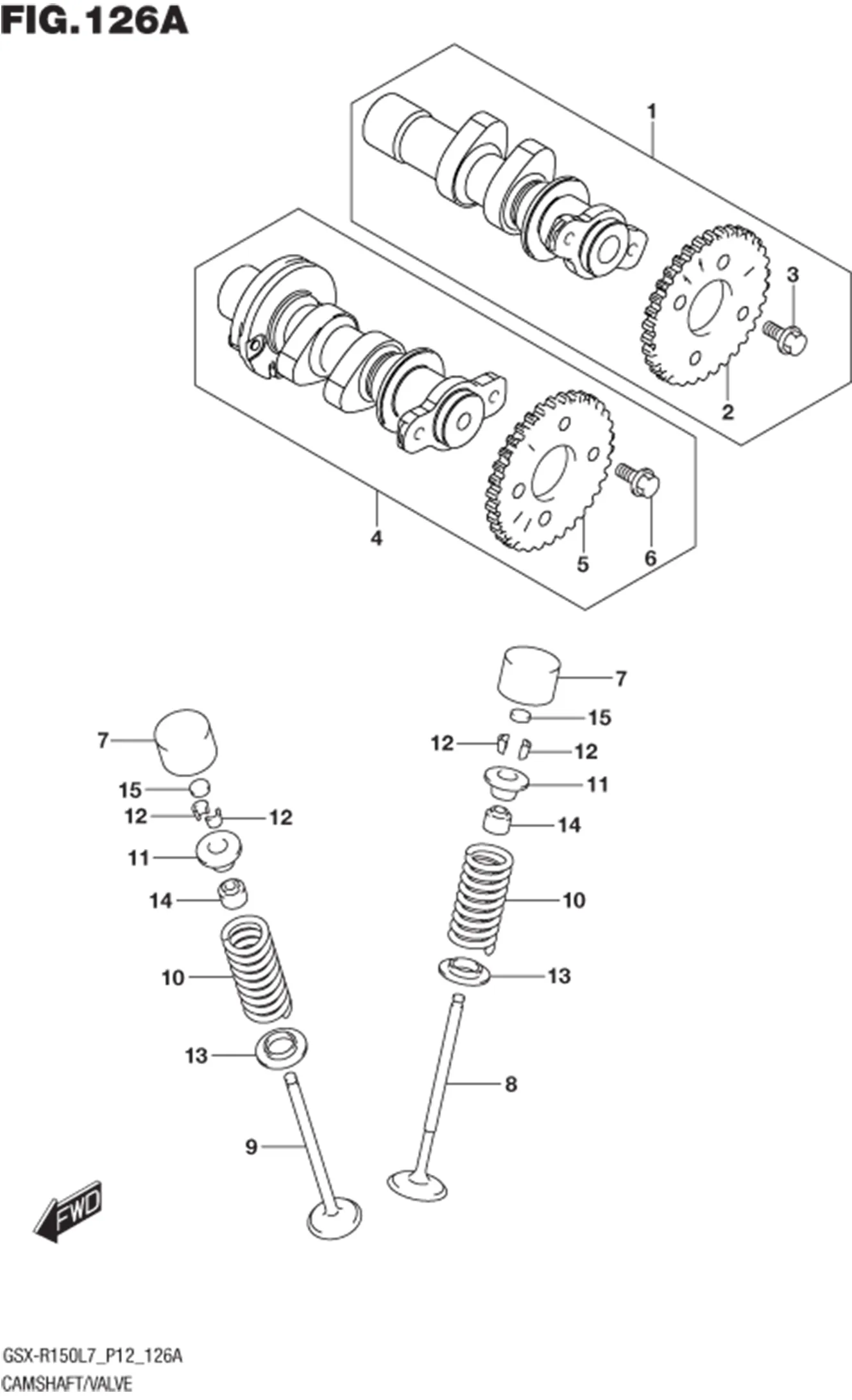 FIG.126A (1-B-9) CAMSHAFT/VALVE