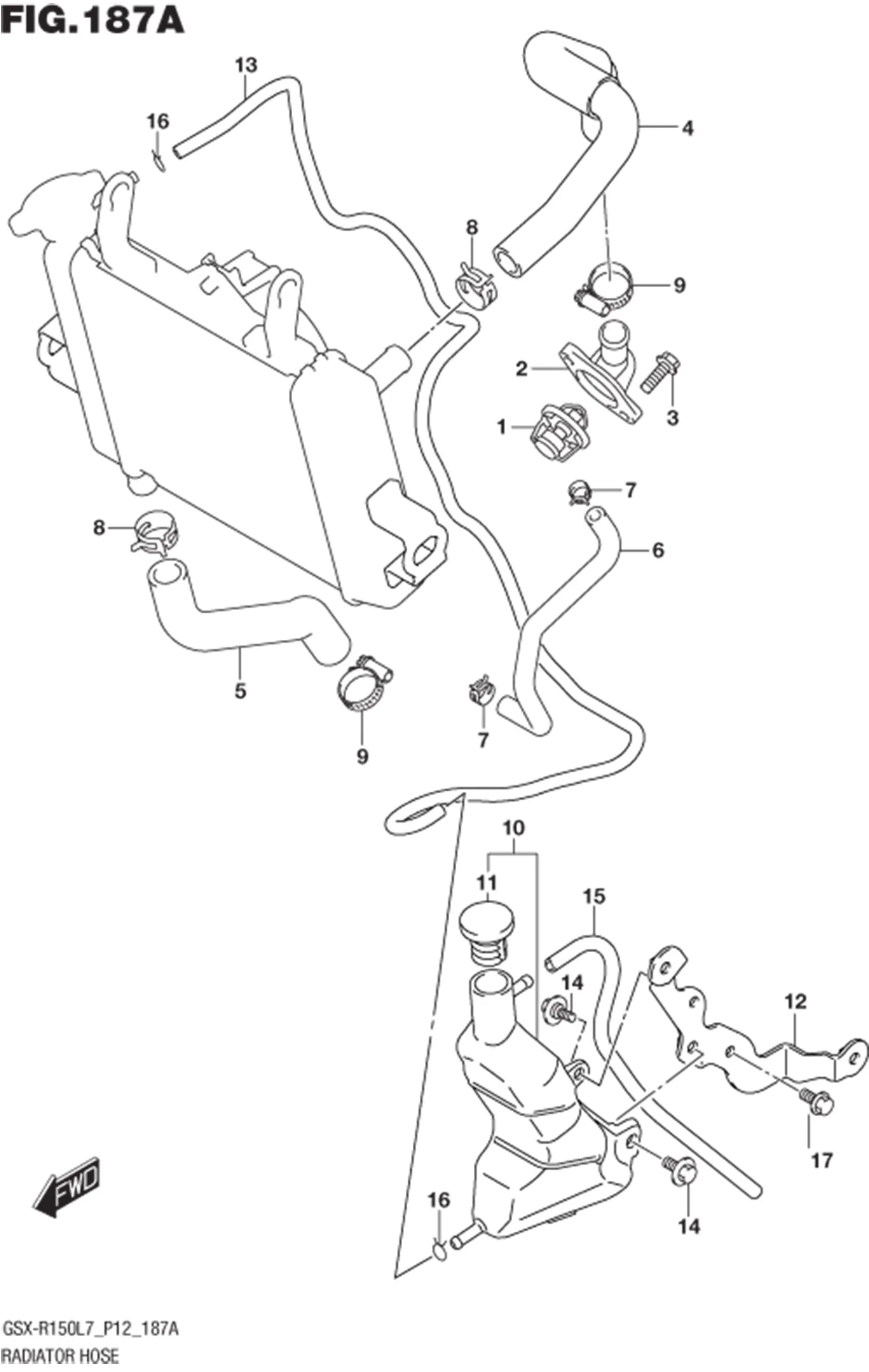 FIG.187A (1-C-4) RADIATOR HOSE