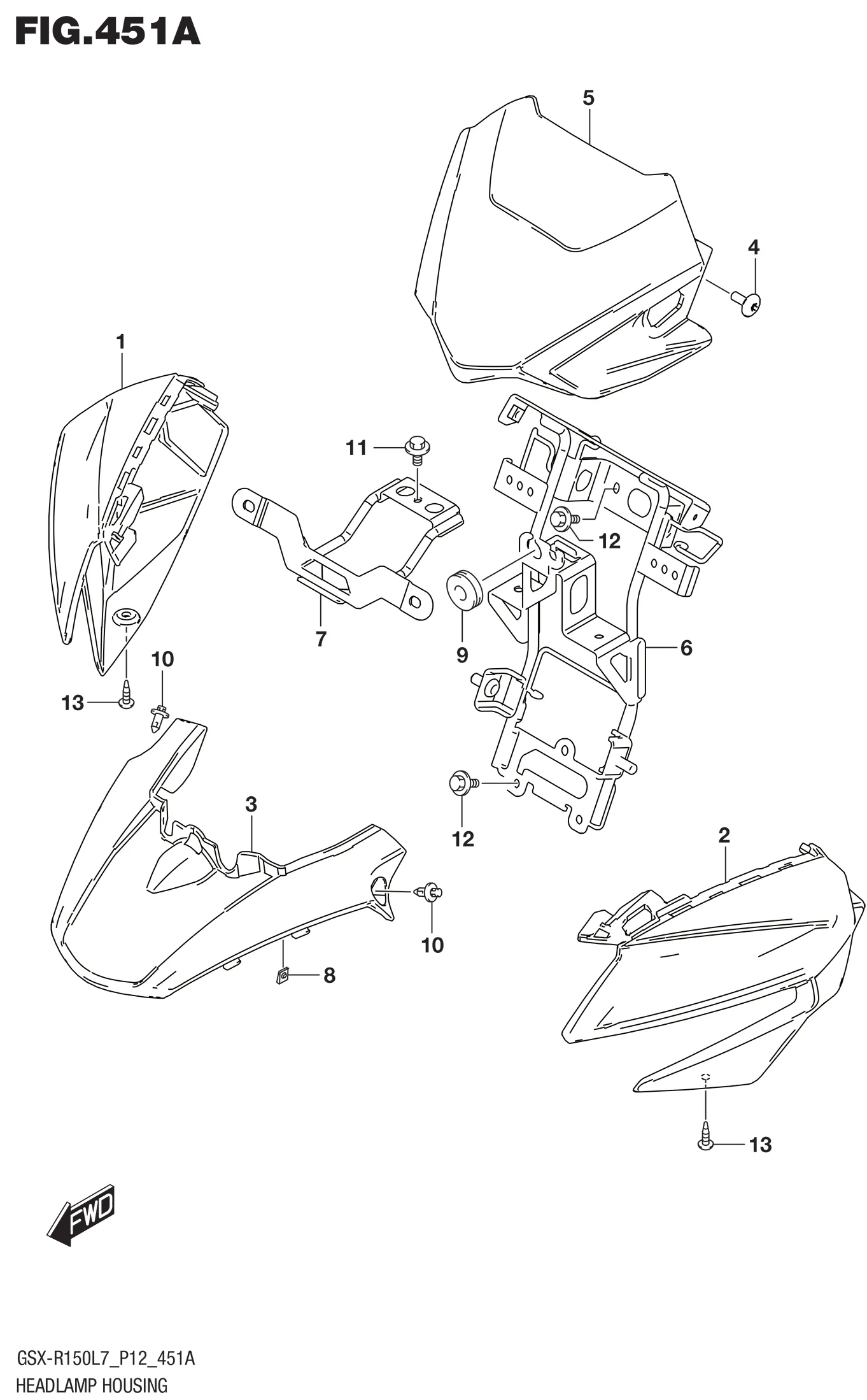 FIG.451A (1-F-4) HEADLAMP HOUSING