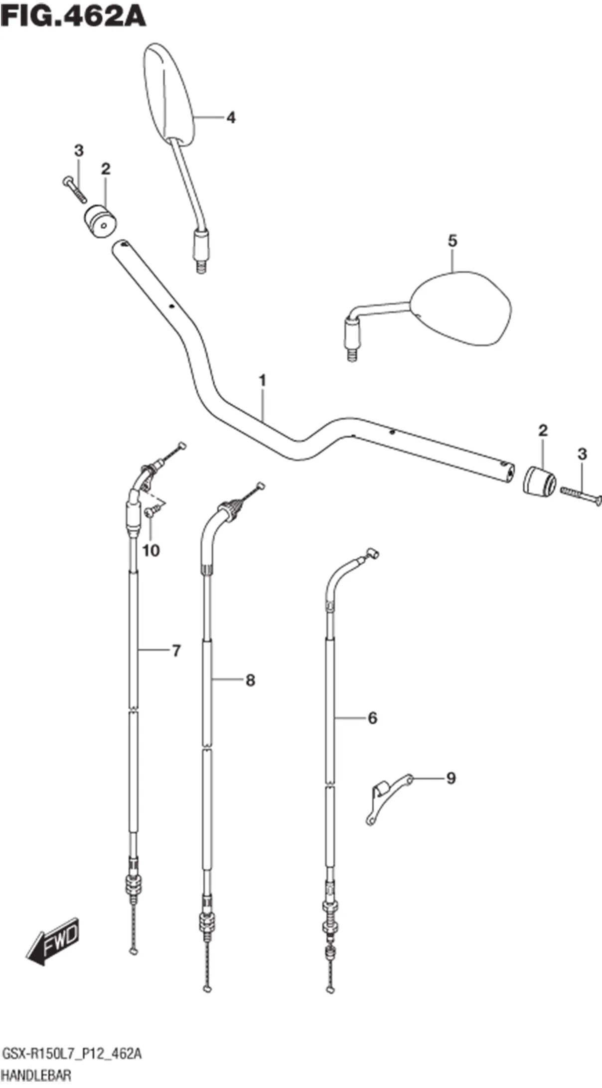 FIG.462A (1-D-14) HANDLEBAR