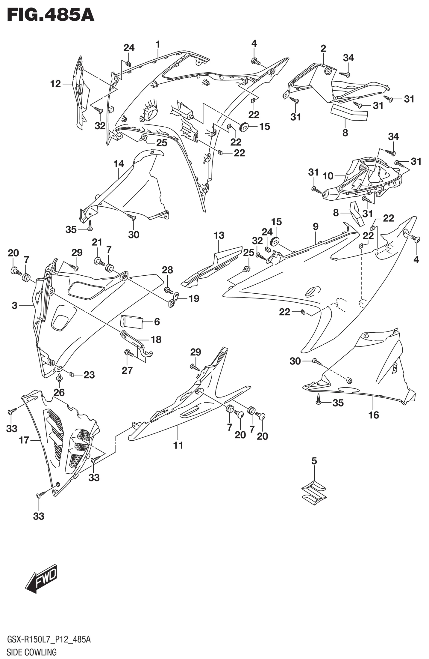 FIG.485A (1-F-14) SIDE COWLING