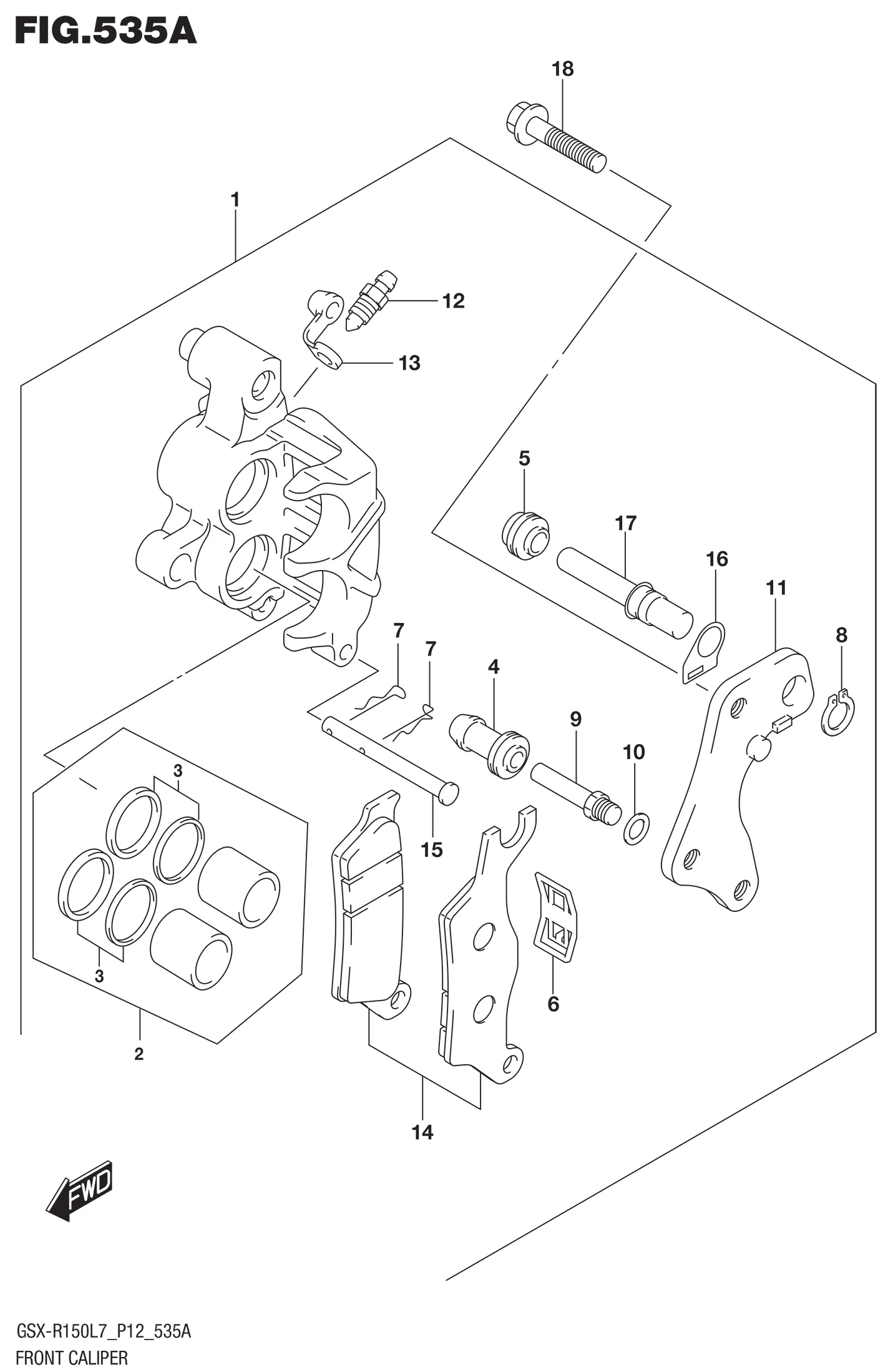 FIG.535A (1-E-10) FRONT CALIPER