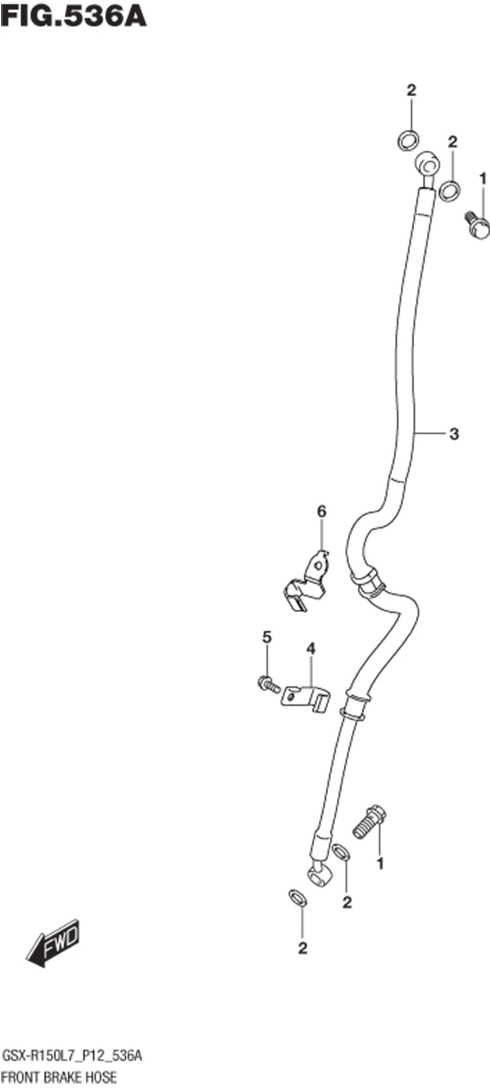 FIG.536A (1-E-11) FRONT BRAKE HOSE