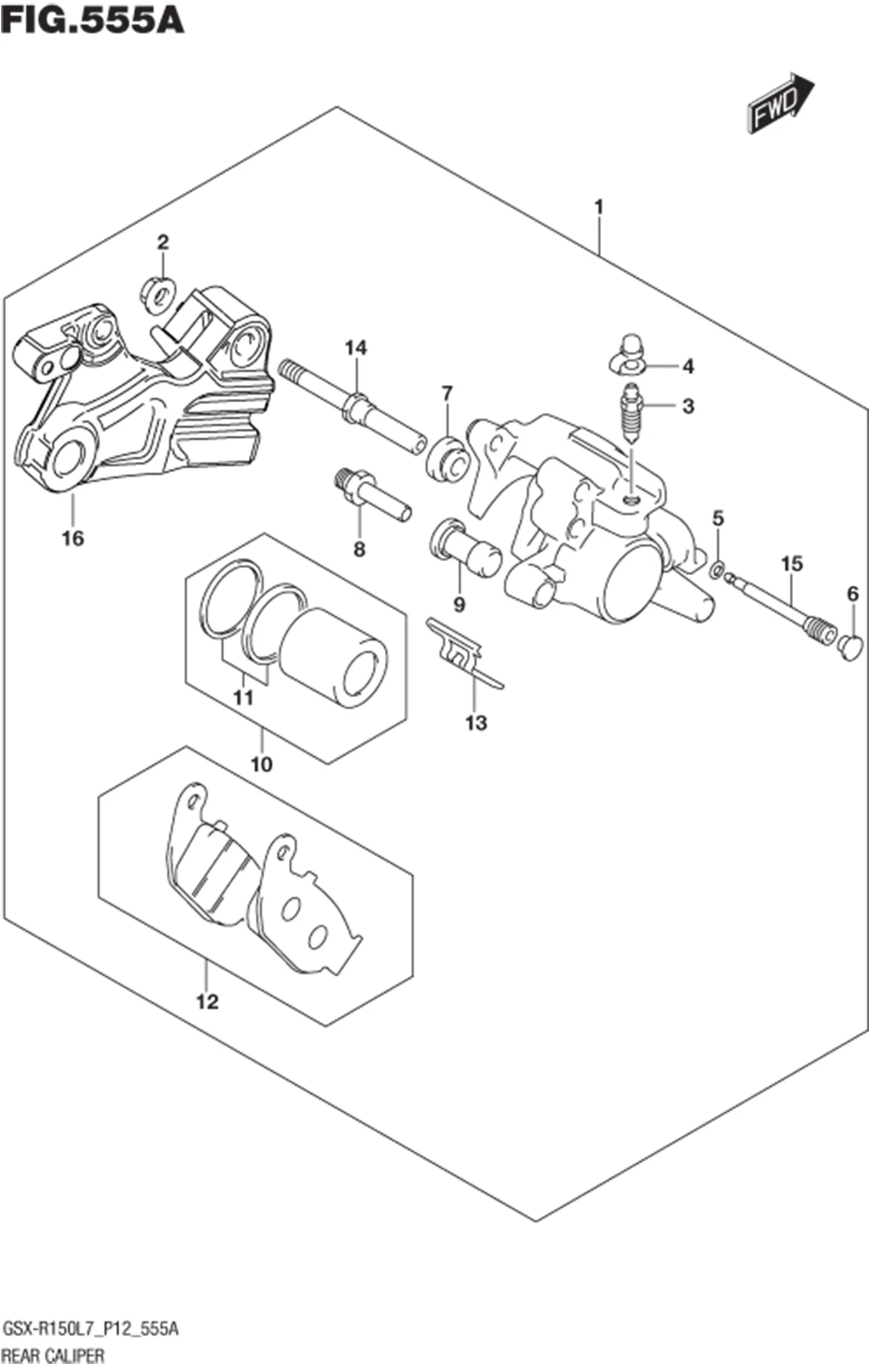 FIG.555A (1-E-15) REAR CALIPER