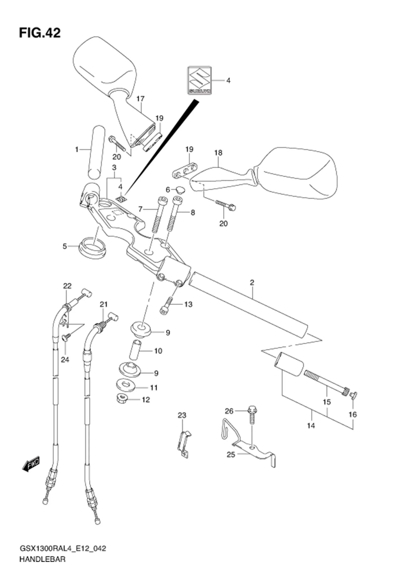 FIG.42 HANDLEBAR