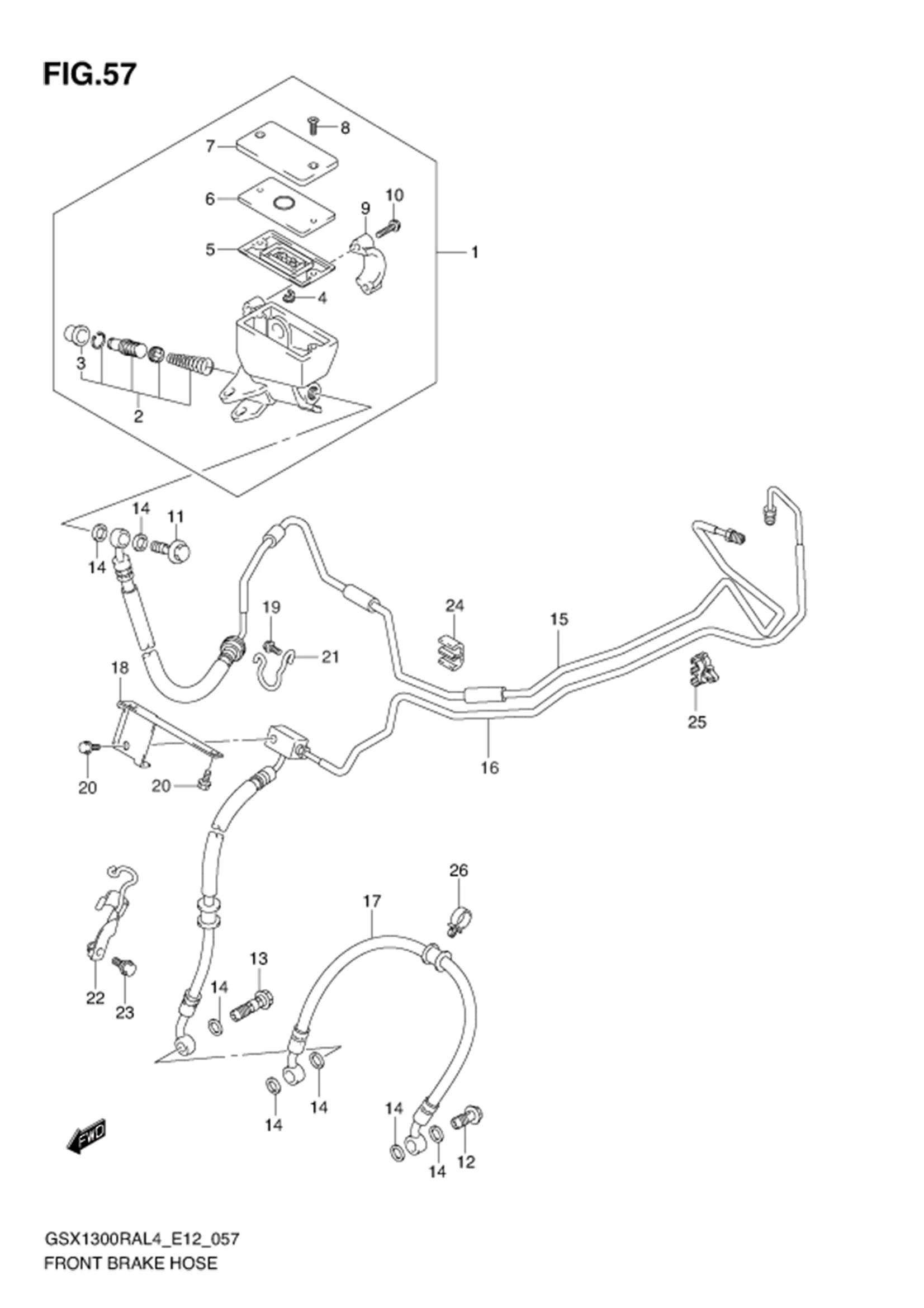 FIG.57 FRONT BRAKE HOSE