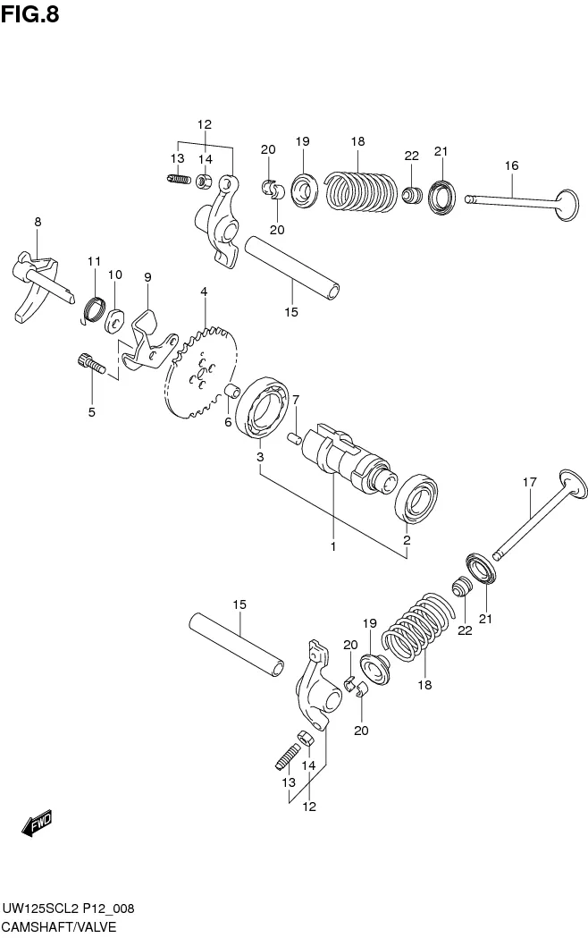 FIG.8 CAMSHAFT/VALVE
