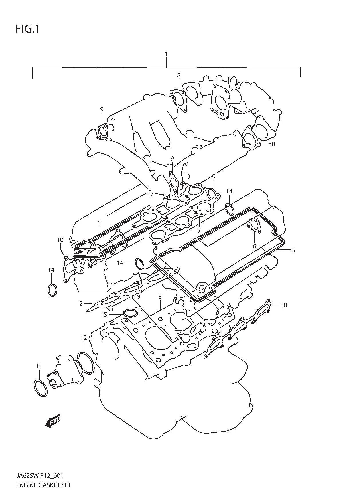 FIG.1 ENGINE GASKET SET