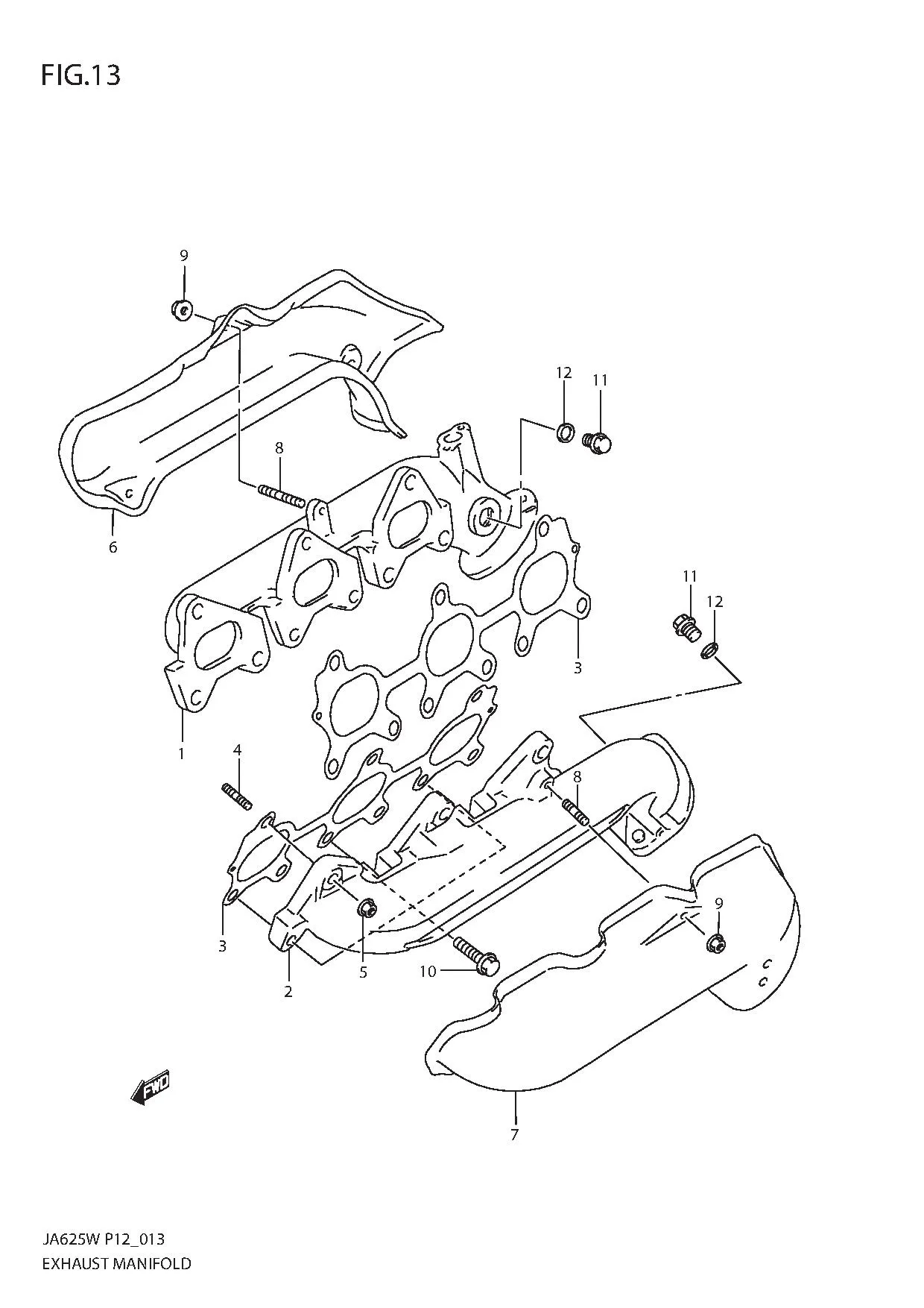 FIG.13 EXHAUST MANIFOLD