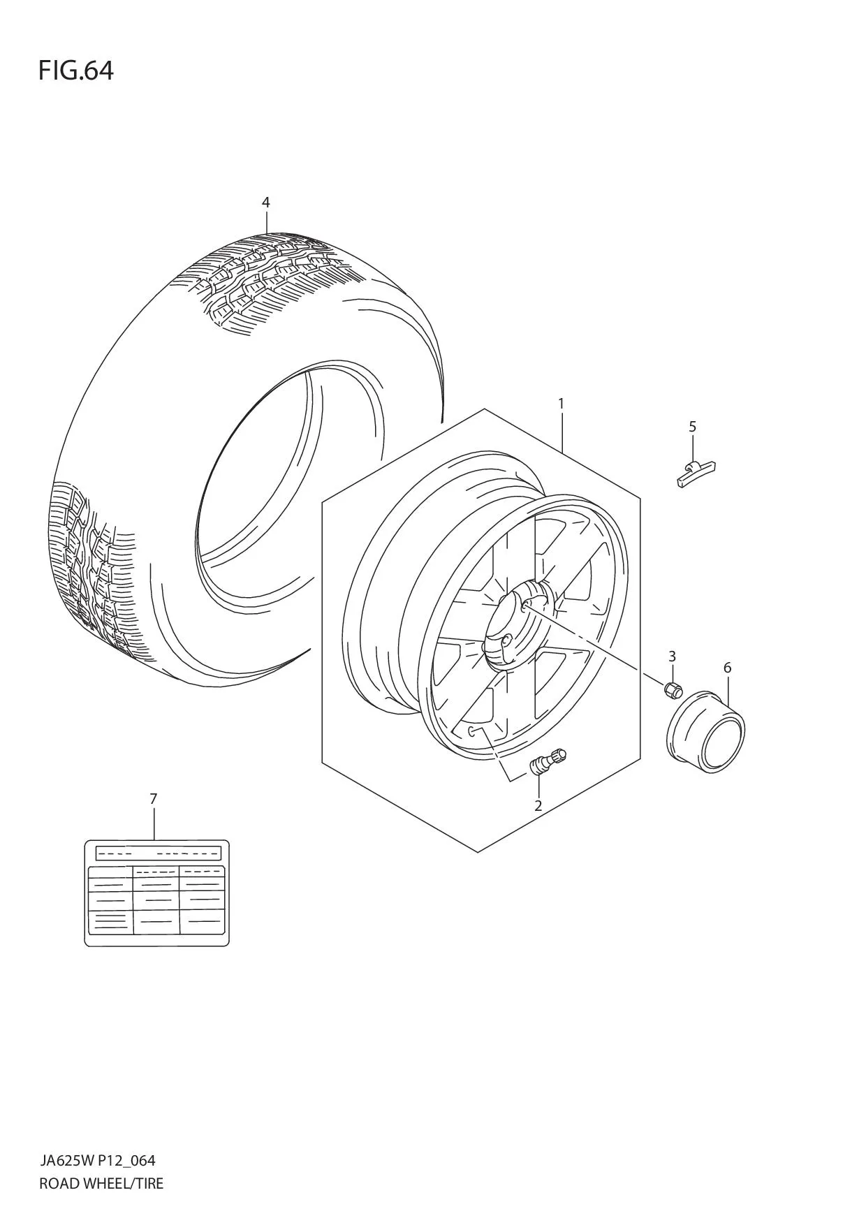 FIG.64 ROAD WHEEL AND TIRE