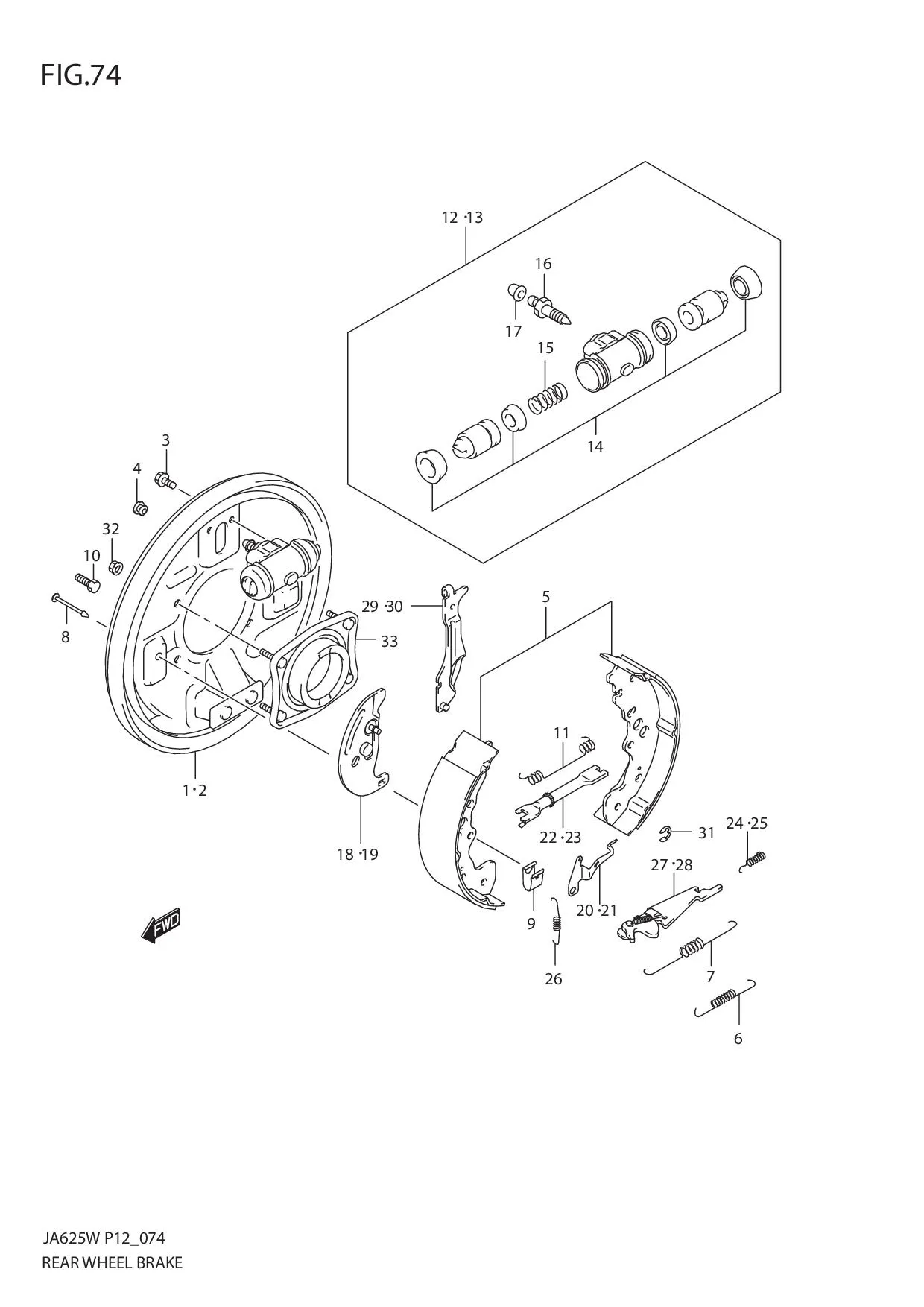 FIG.74 REAR WHEEL BRAKE