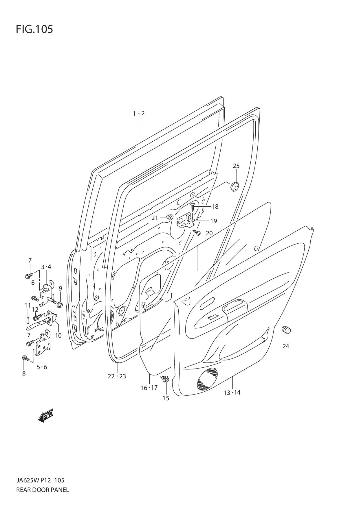 FIG.105 REAR DOOR PANEL