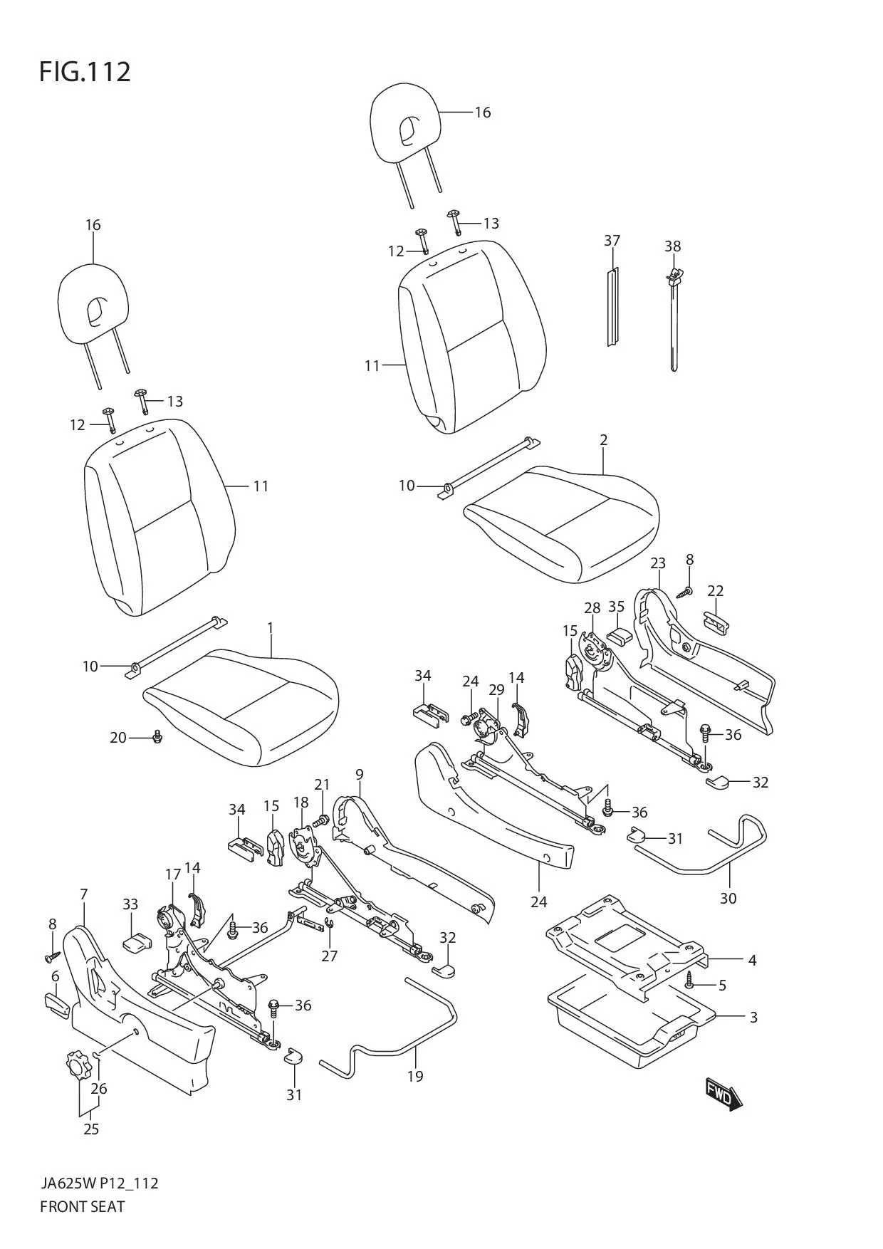 FIG.112 FRONT SEAT