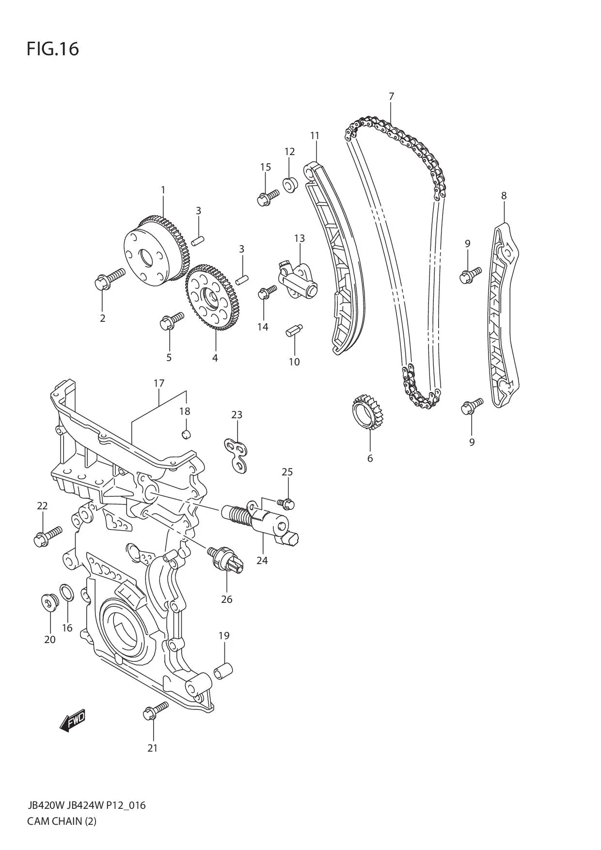 FIG.16 CAM CHAIN (JB424W)