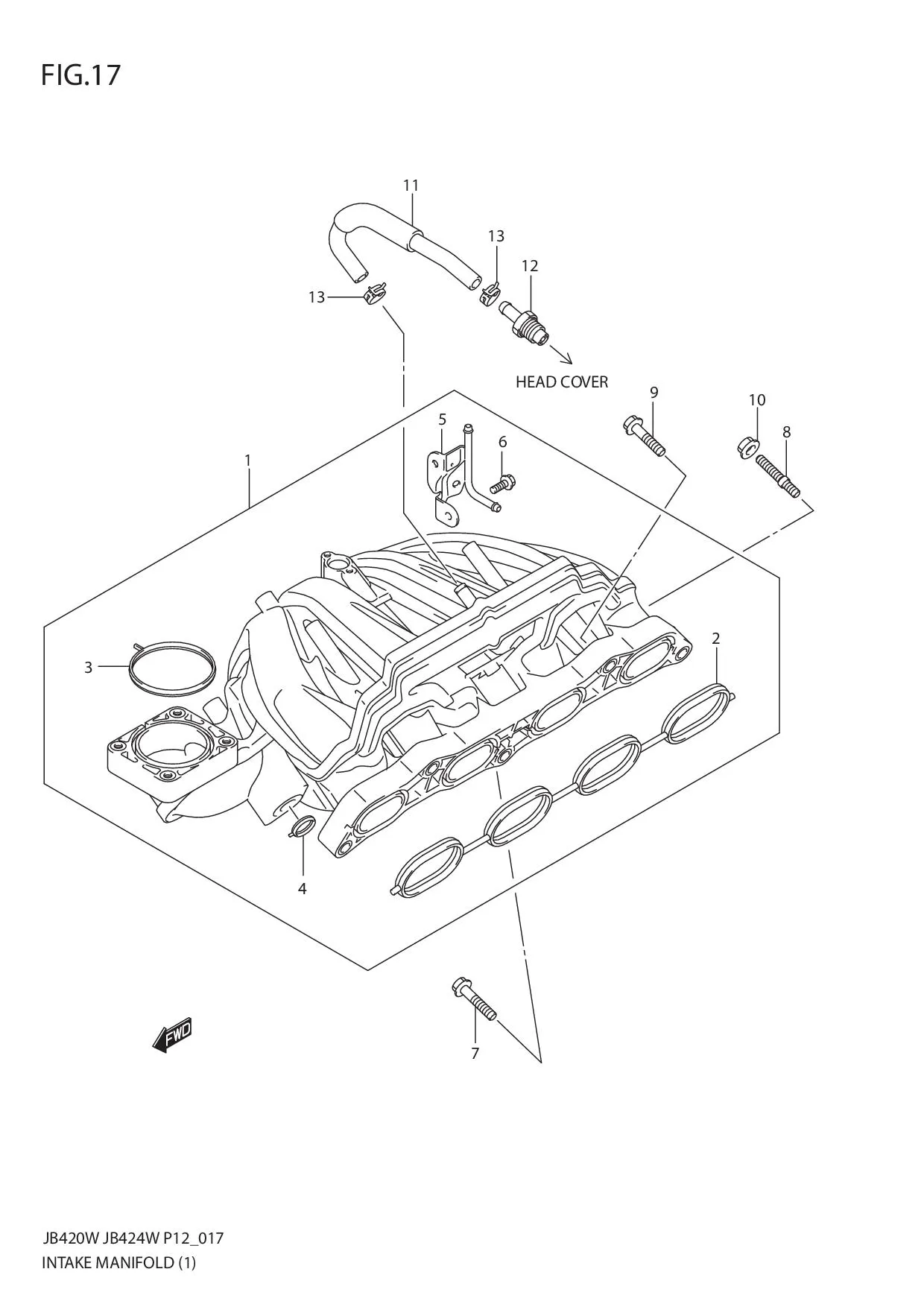 FIG.17 INTAKE MANIFOLD (JB420W)