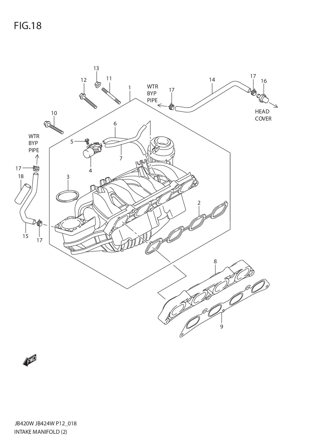 FIG.18 INTAKE MANIFOLD (JB424W)