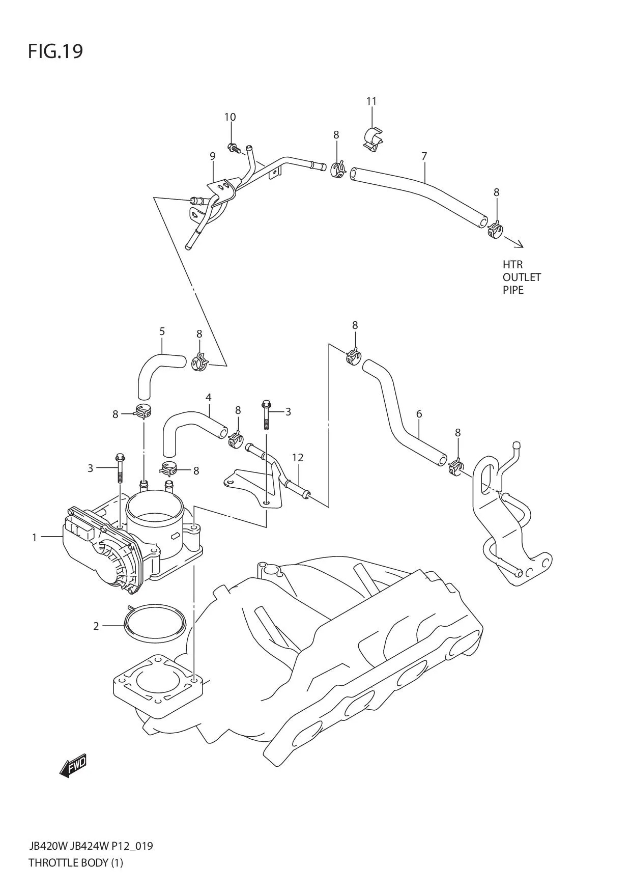 FIG.19 THROTTLE BODY (JB420W)