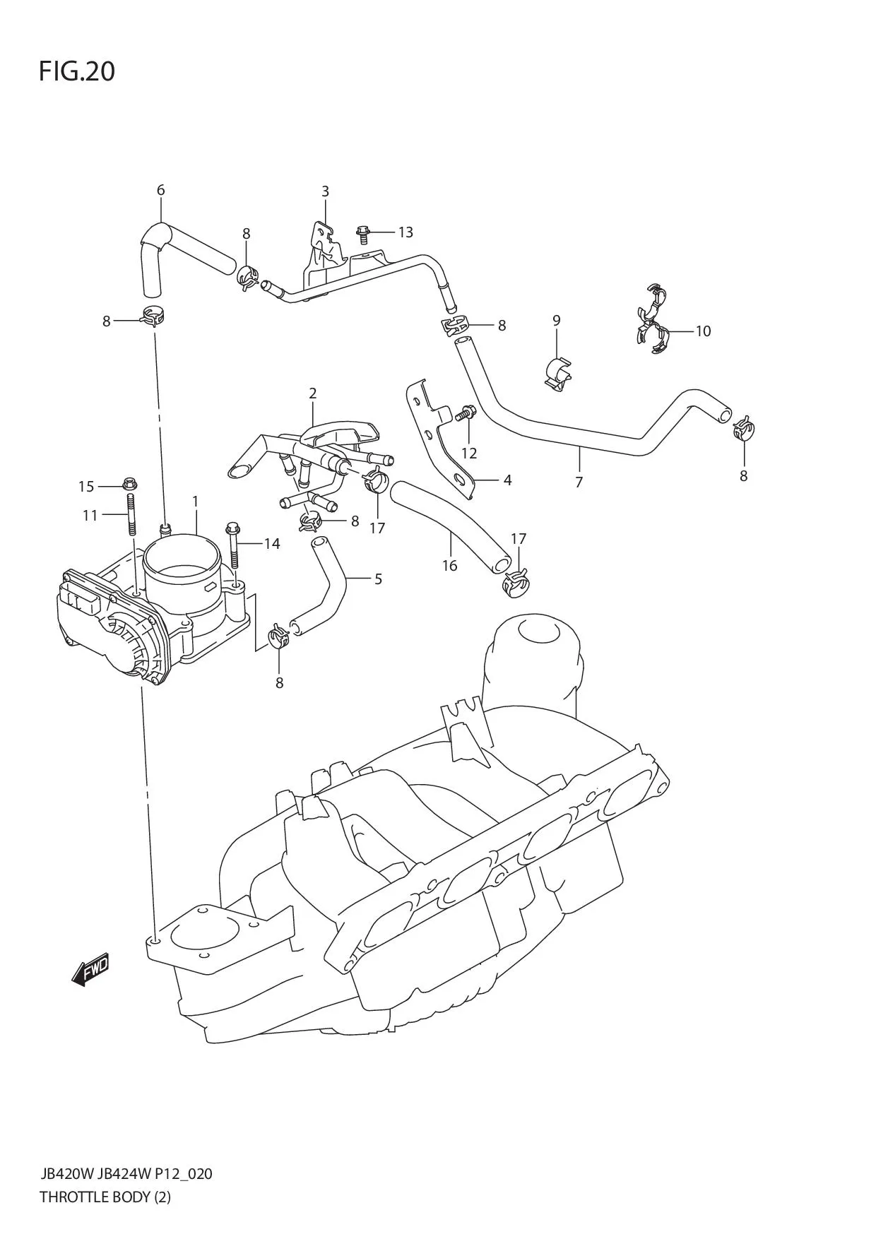 FIG.20 THROTTLE BODY (JB424W)