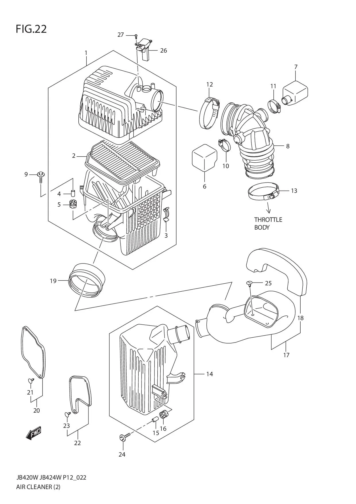FIG.22 AIR CLEANER (JB424W)